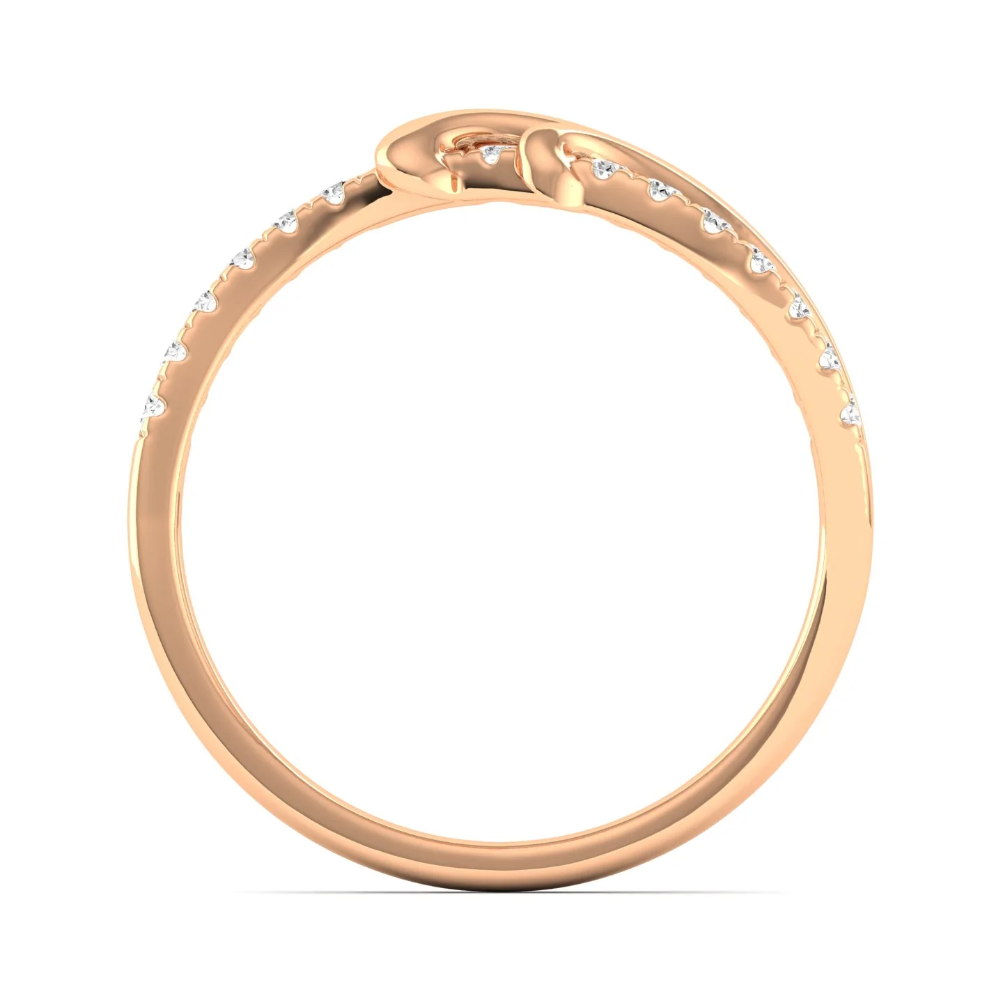 Round Lab Grown Diamond Women's Love Ring Band 9KT Solid Gold - Image 5