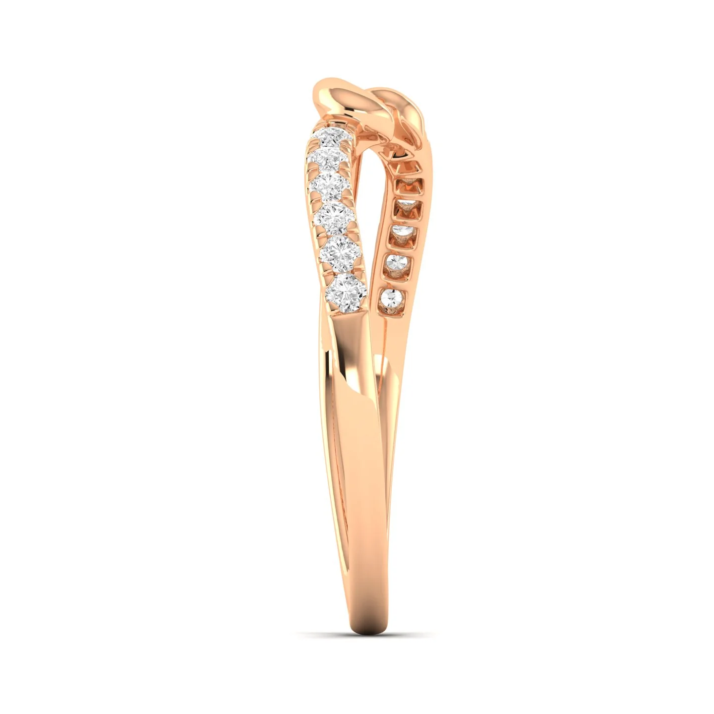 Round Lab Grown Diamond Women's Love Ring Band 9KT Solid Gold - Image 6
