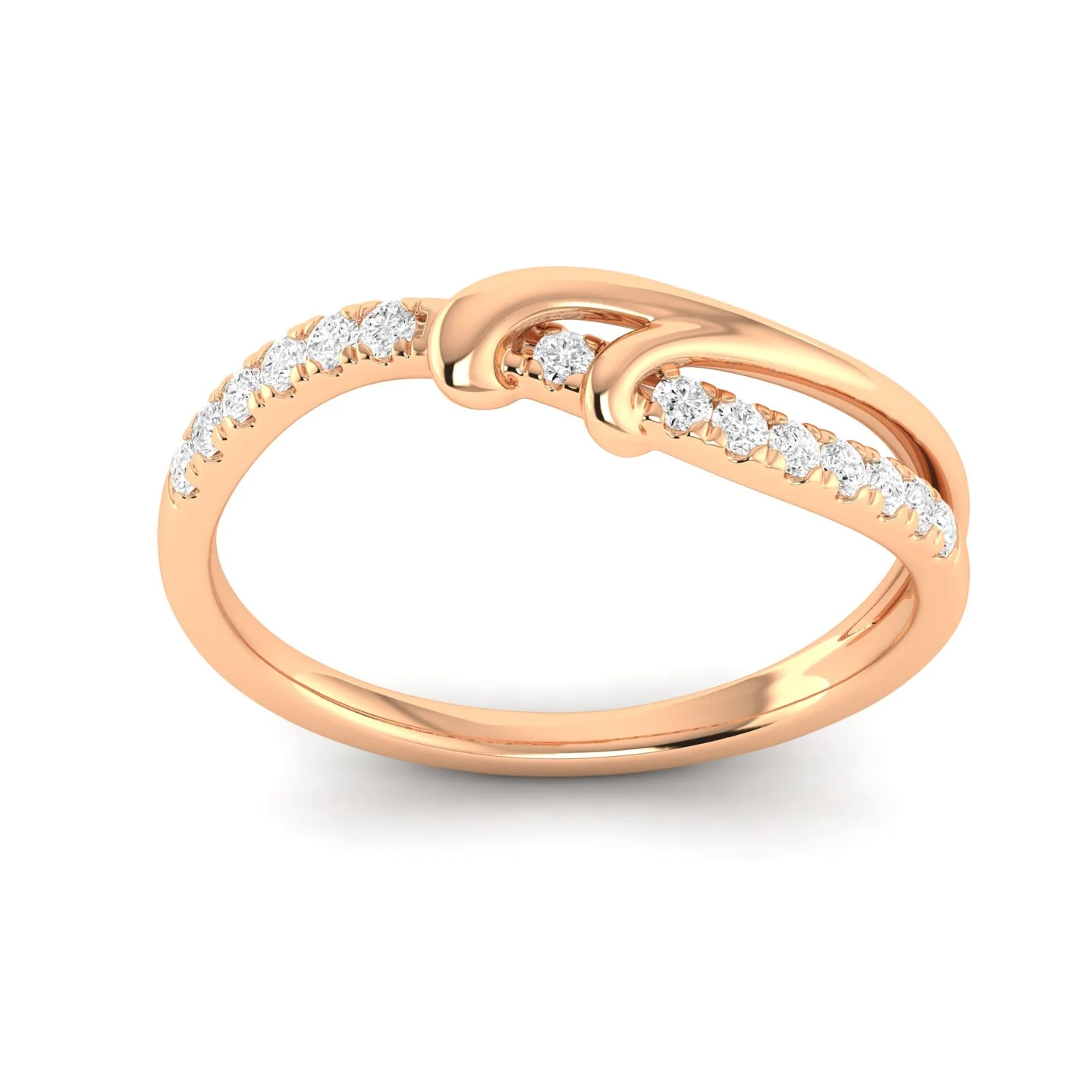 Round Lab Grown Diamond Women's Love Ring Band 9KT Solid Gold - Image 7