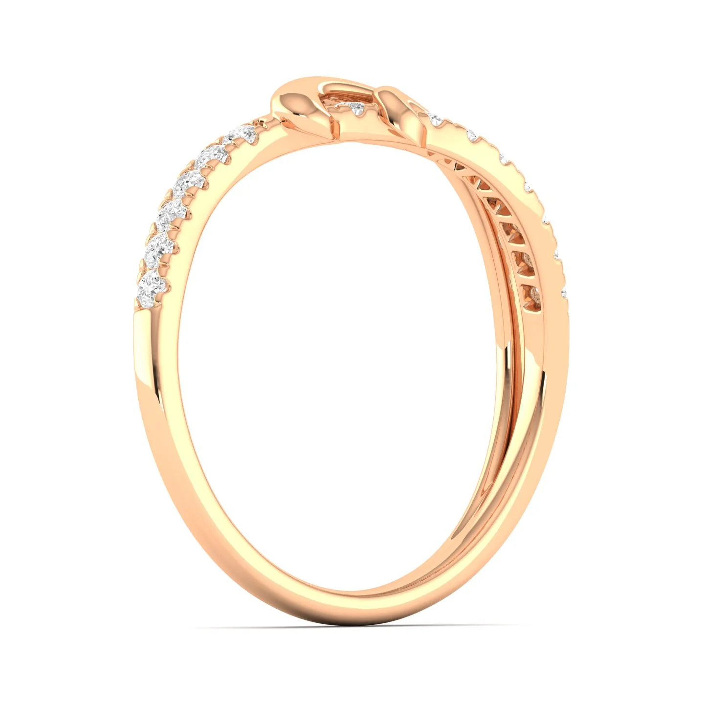 Round Lab Grown Diamond Women's Love Ring Band 9KT Solid Gold - Image 8