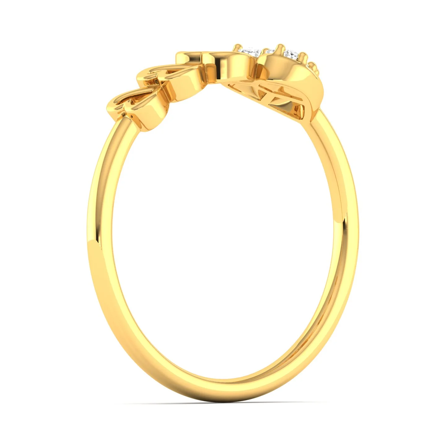 Lab Grown Diamond Heart Propose Ring Band 9k Solid Gold - Image 4