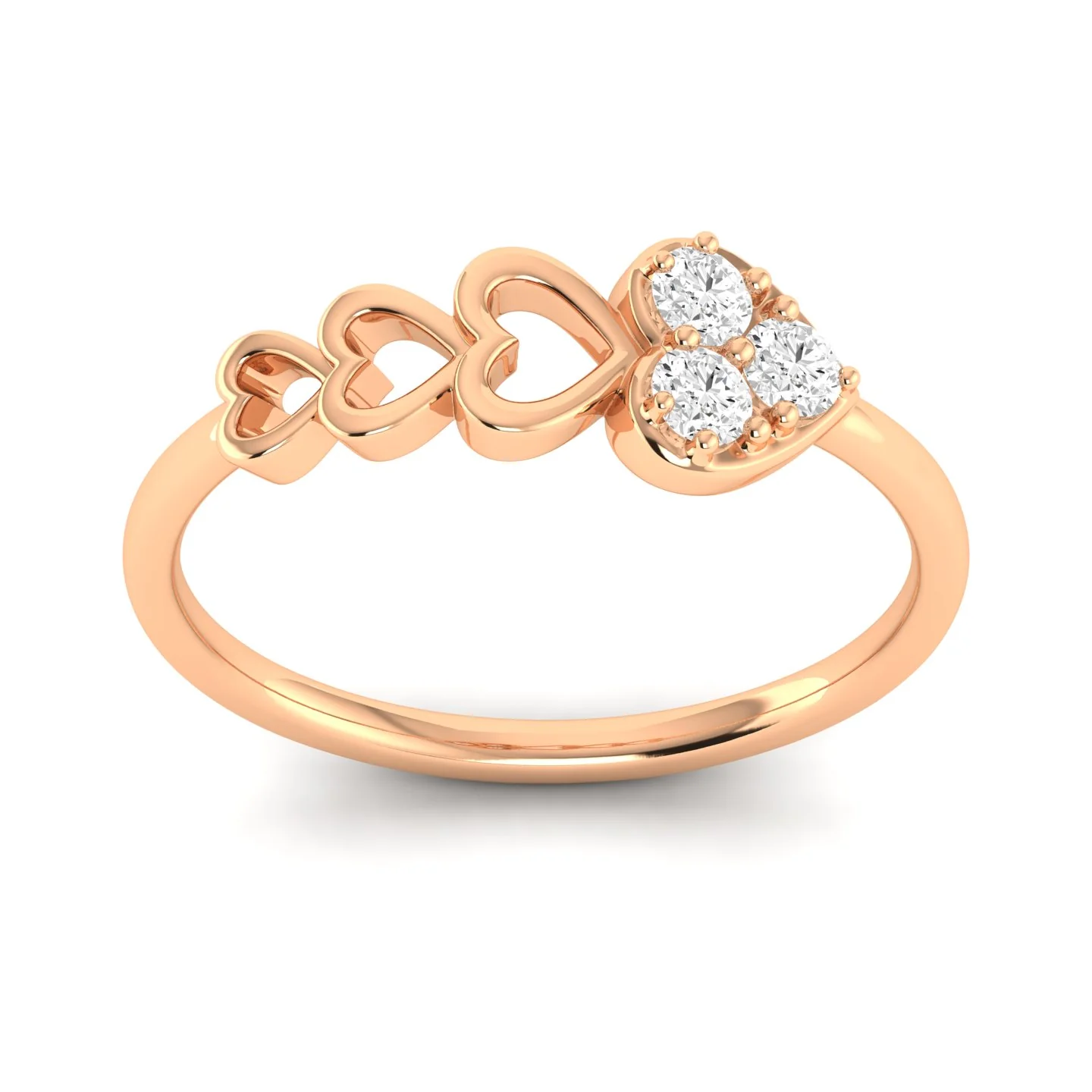 Lab Grown Diamond Heart Propose Ring Band 9k Solid Gold - Image 5