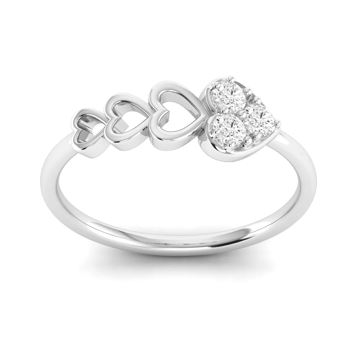Lab Grown Diamond Heart Propose Ring Band 9k Solid Gold - Image 9
