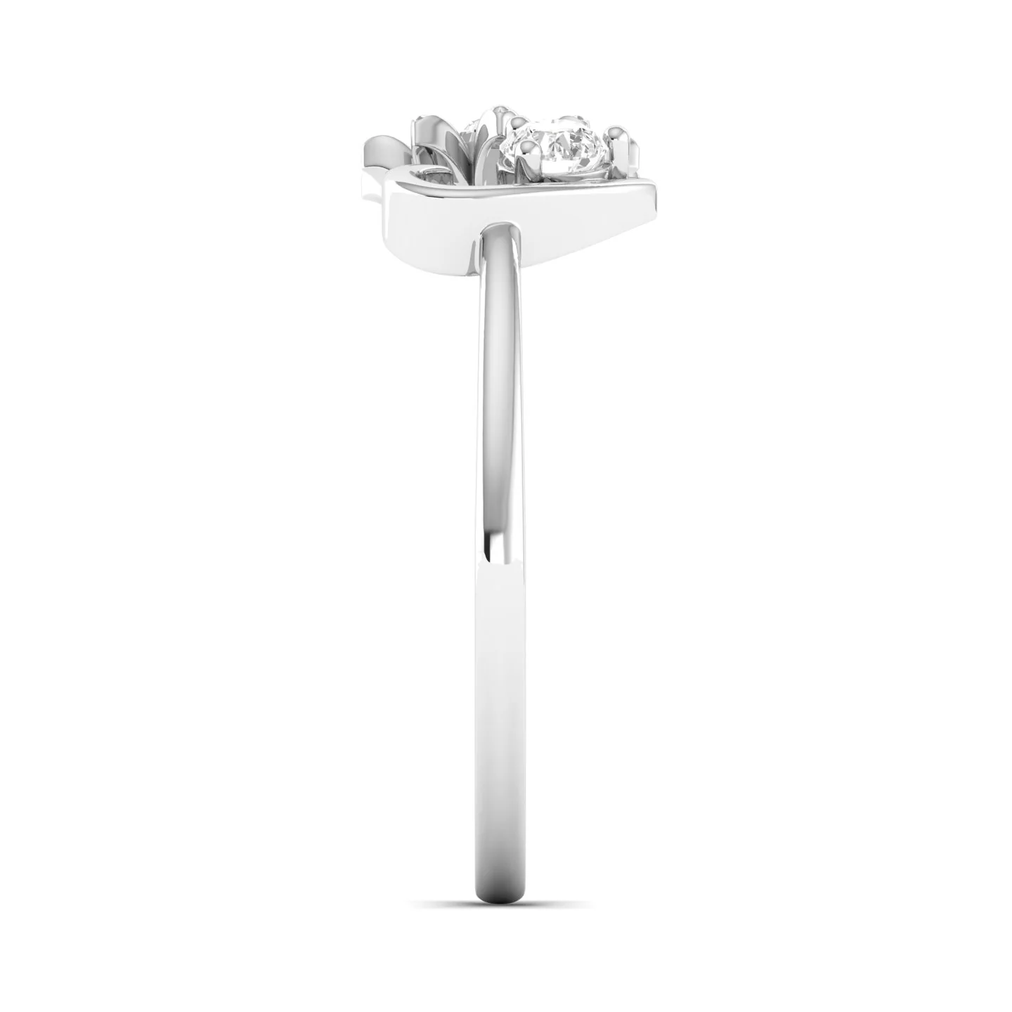 Lab Grown Diamond Two Stone Heart Flower Propose Ring Band 9k Solid Gold - Image 11