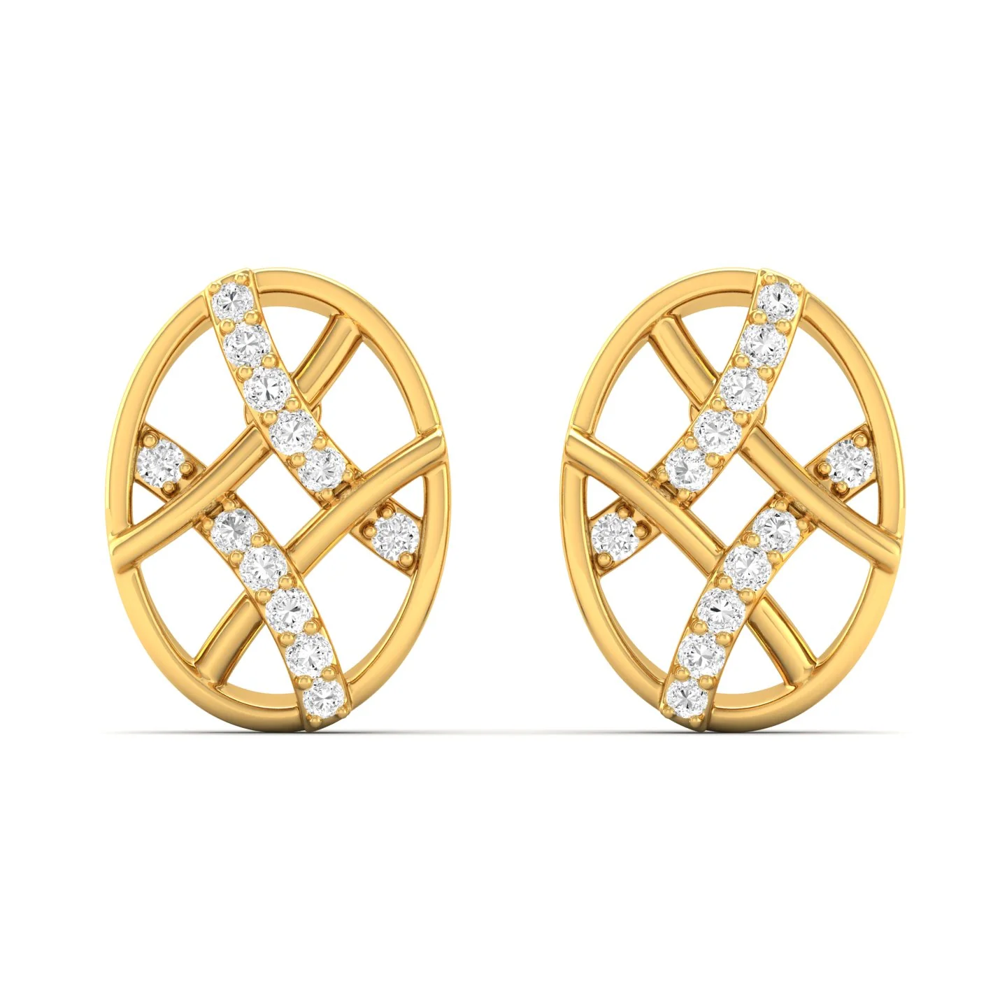 0.10Ct Lab Grown Diamond Oval Stud Earrings 9k Solid Gold