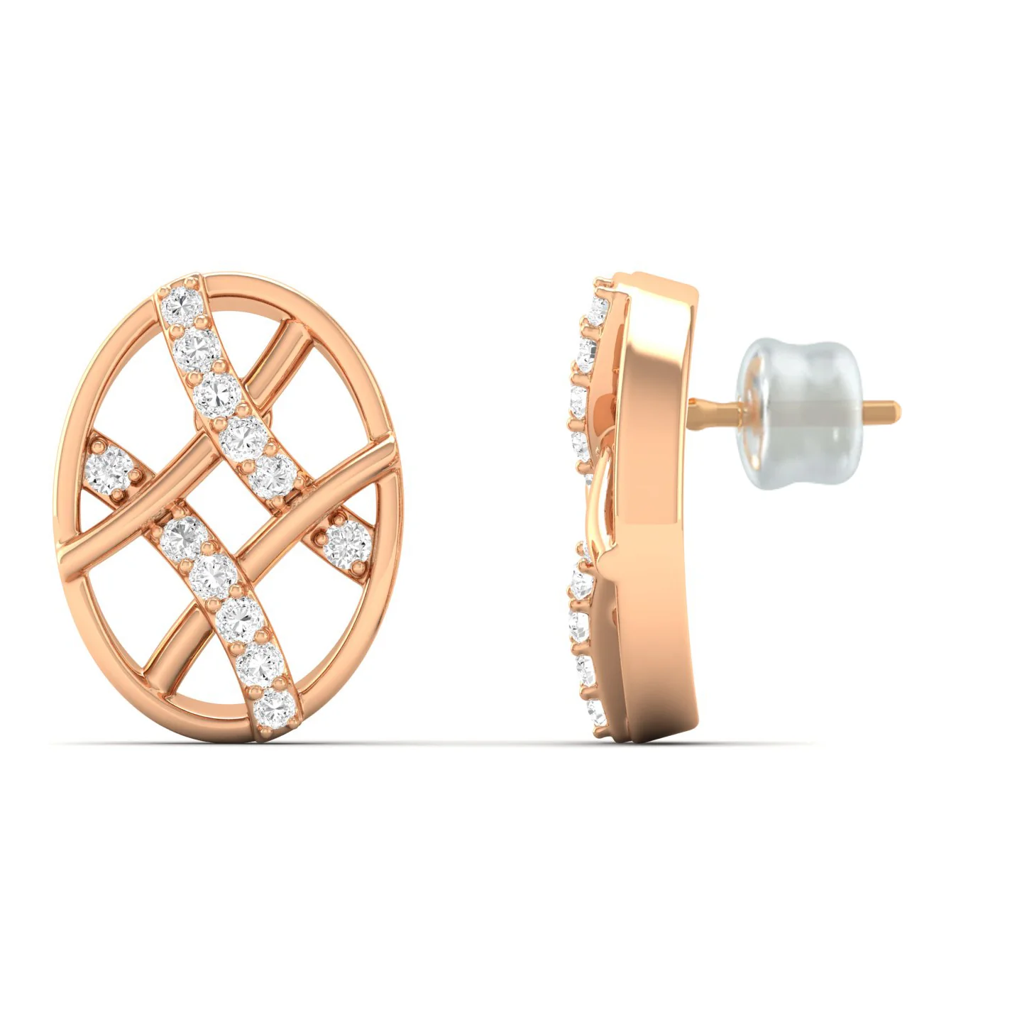 0.10Ct Lab Grown Diamond Oval Stud Earrings 9k Solid Gold - Image 4