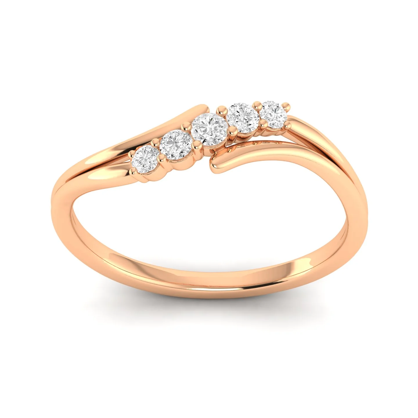 Lab Grown Diamond Five Stone Propose Ring Band 9k Solid Gold - Image 10