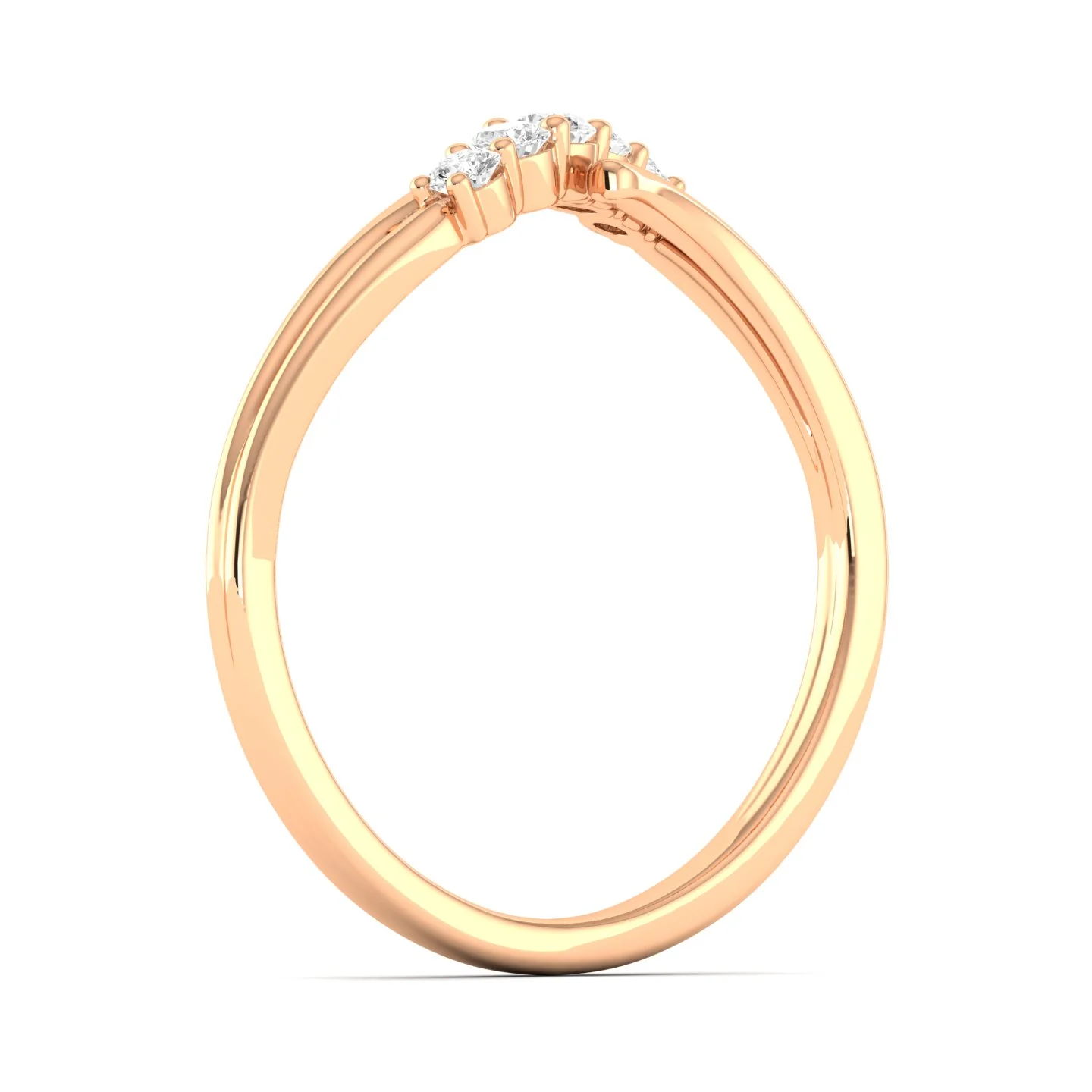 Lab Grown Diamond Five Stone Propose Ring Band 9k Solid Gold - Image 13