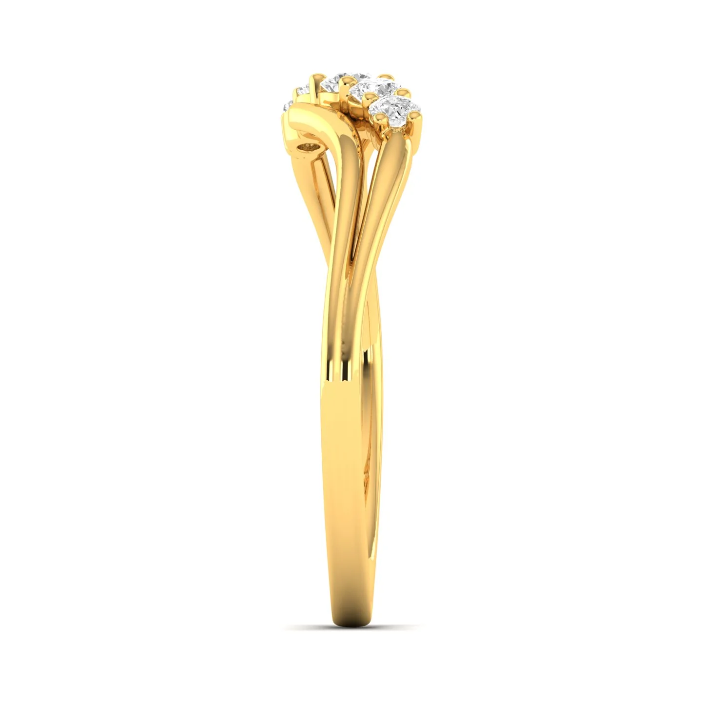 Lab Grown Diamond Five Stone Propose Ring Band 9k Solid Gold - Image 3