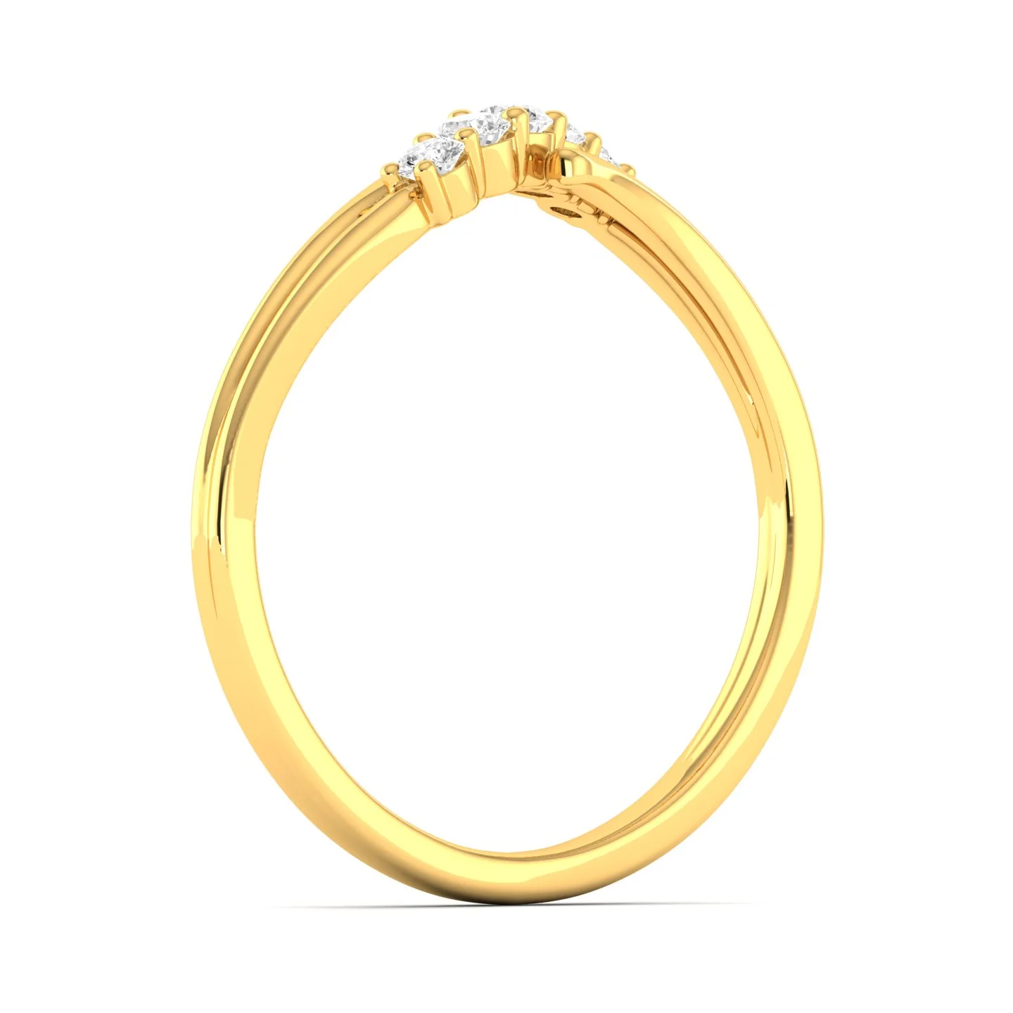 Lab Grown Diamond Five Stone Propose Ring Band 9k Solid Gold - Image 4