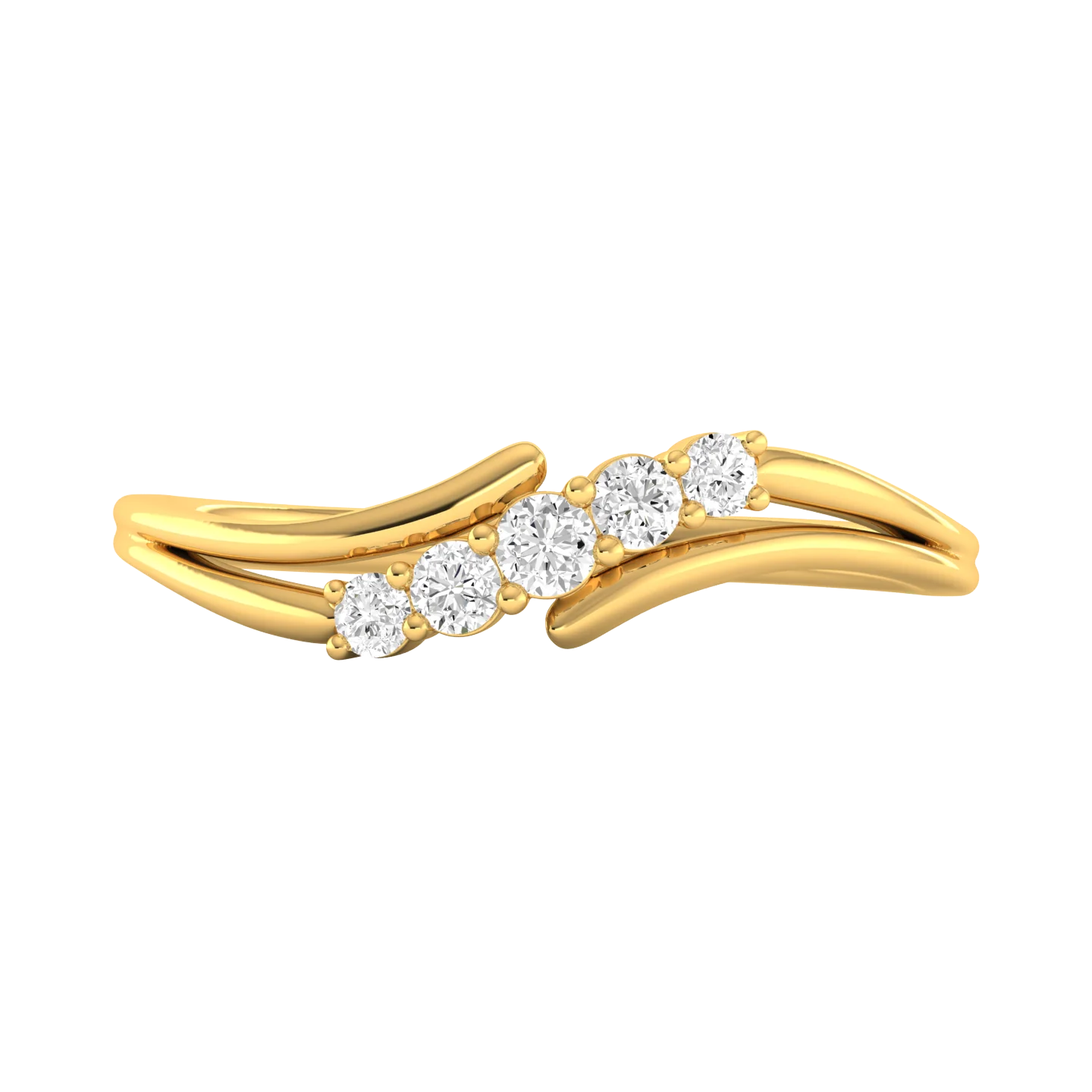 Lab Grown Diamond Five Stone Propose Ring Band 9k Solid Gold - Image 5