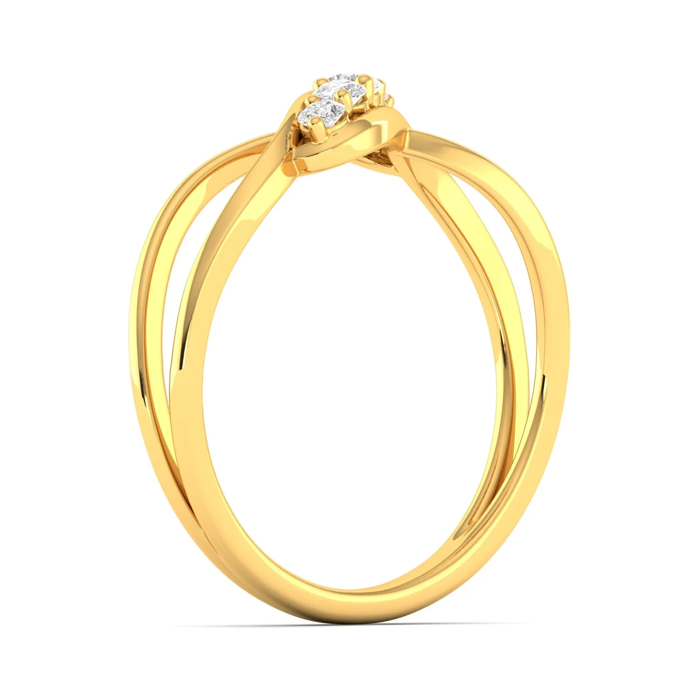 Lab Grown Diamond Five Stone InfinityRing Band 9k Solid Gold - Image 3