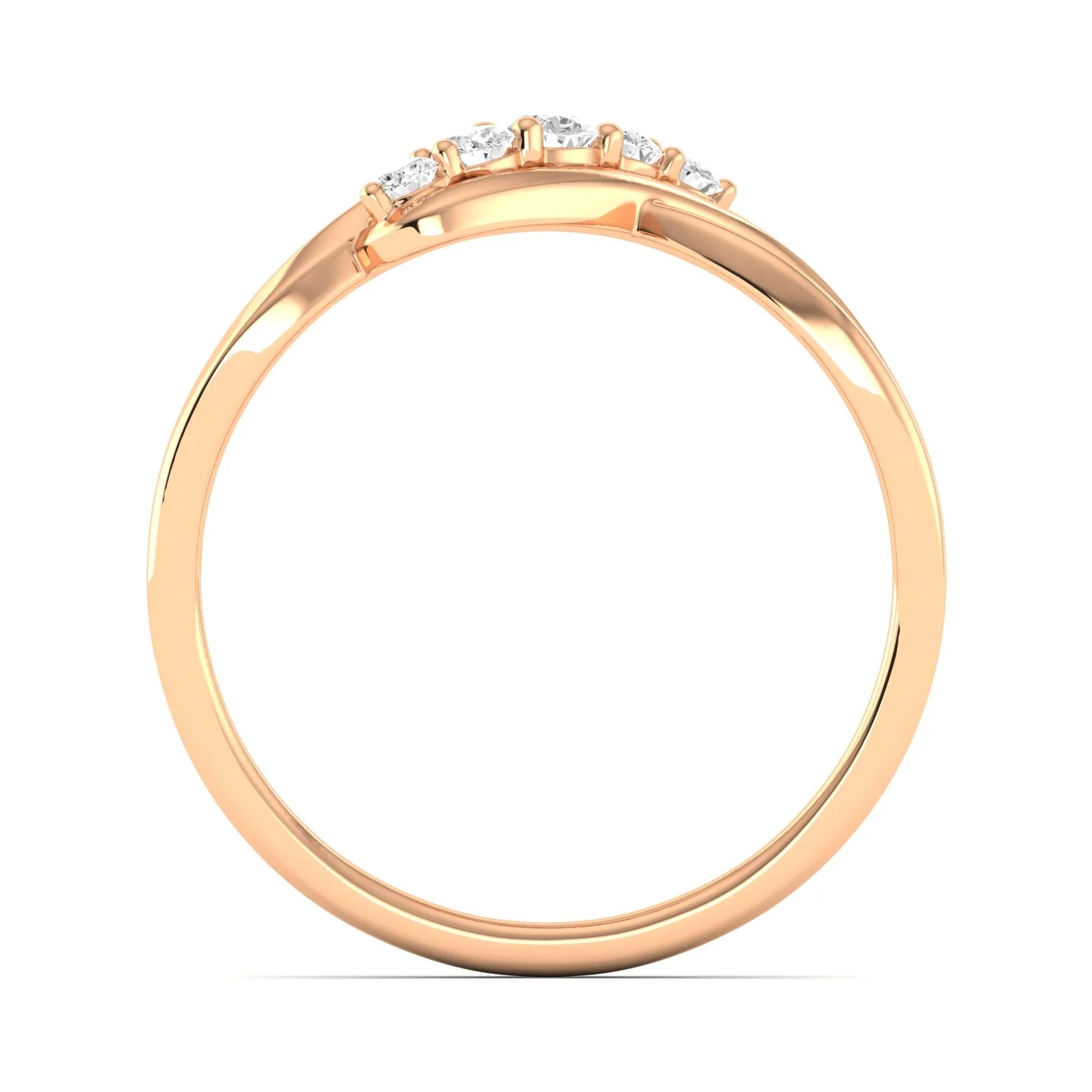 Lab Grown Diamond Five Stone InfinityRing Band 9k Solid Gold - Image 6