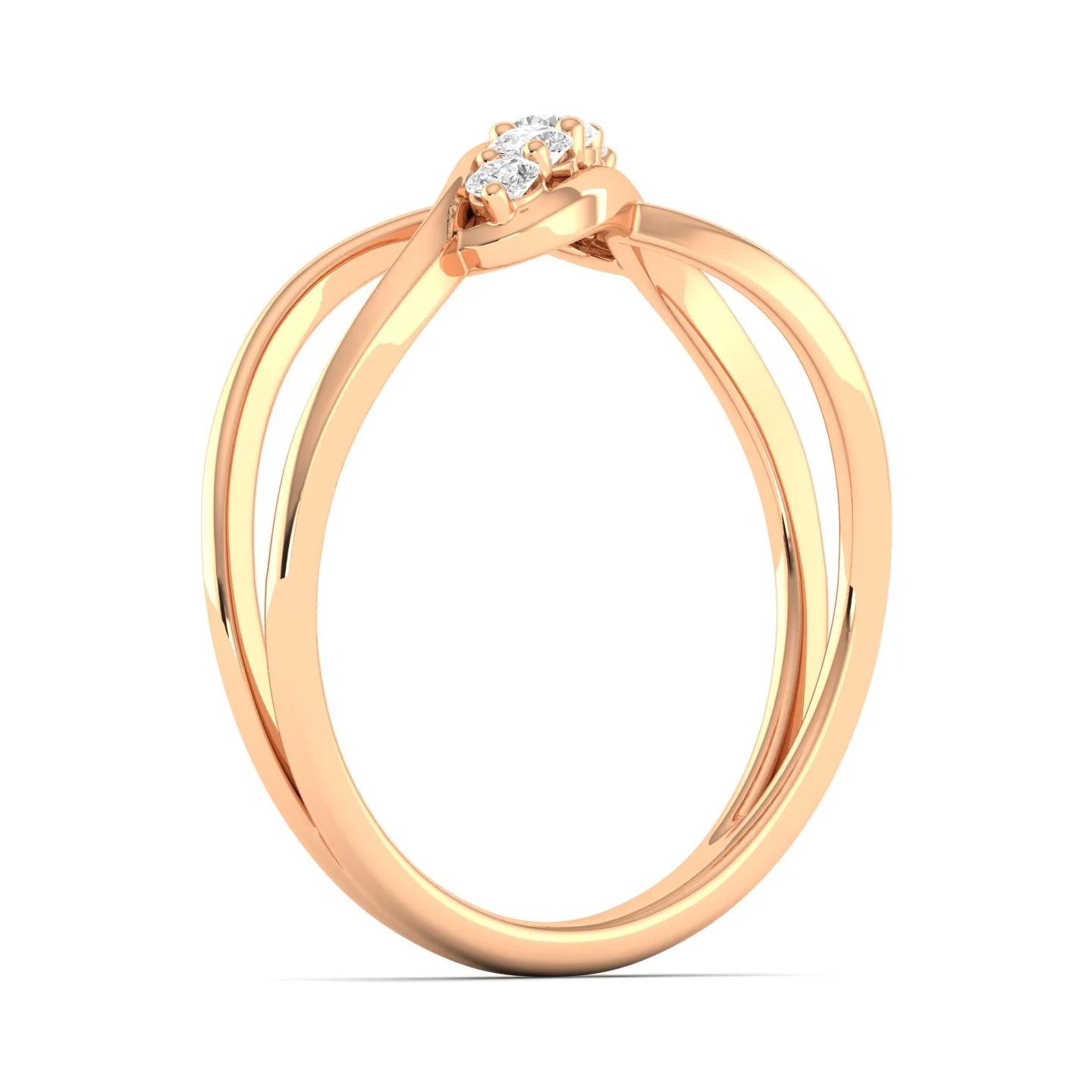 Lab Grown Diamond Five Stone InfinityRing Band 9k Solid Gold - Image 8