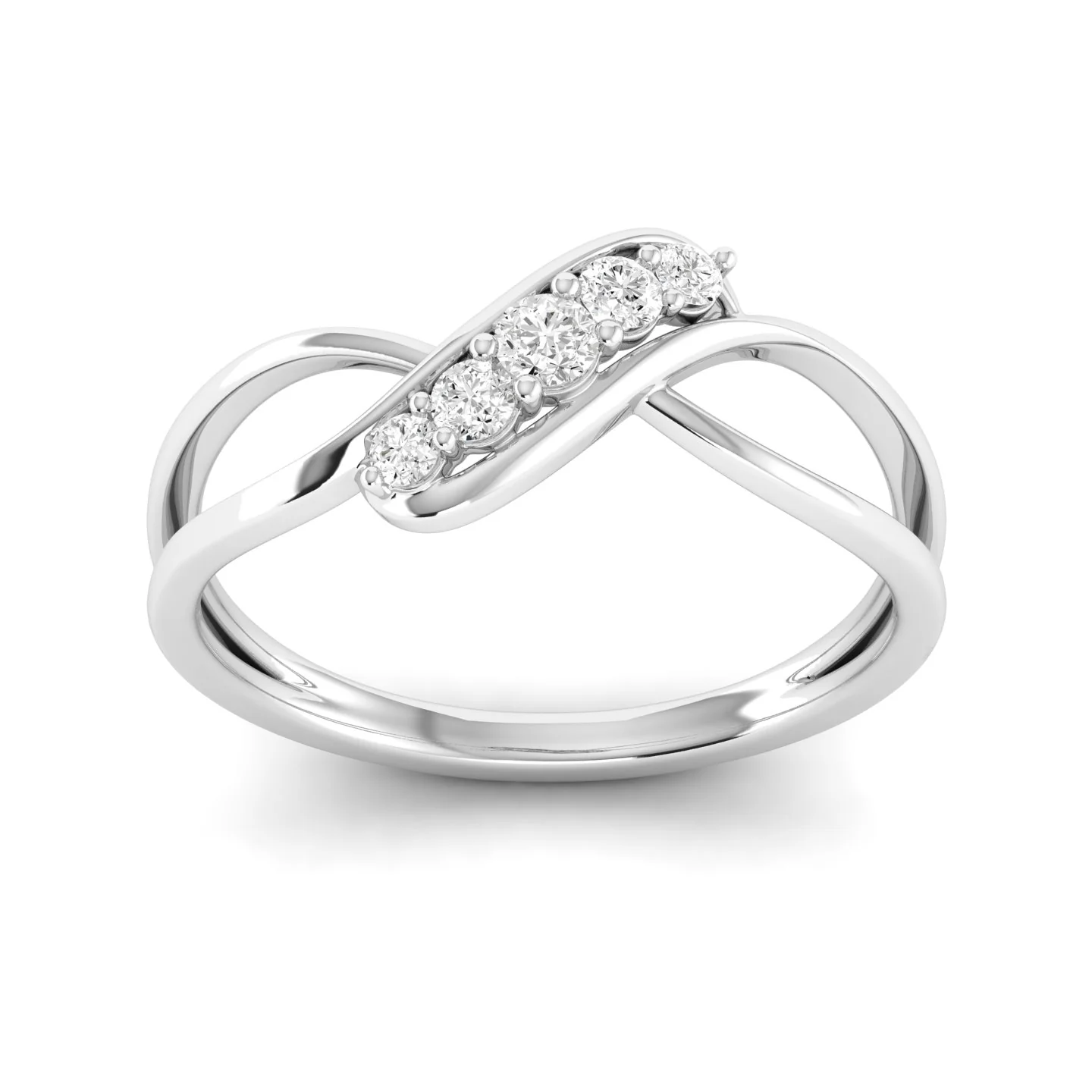 Lab Grown Diamond Five Stone InfinityRing Band 9k Solid Gold - Image 9