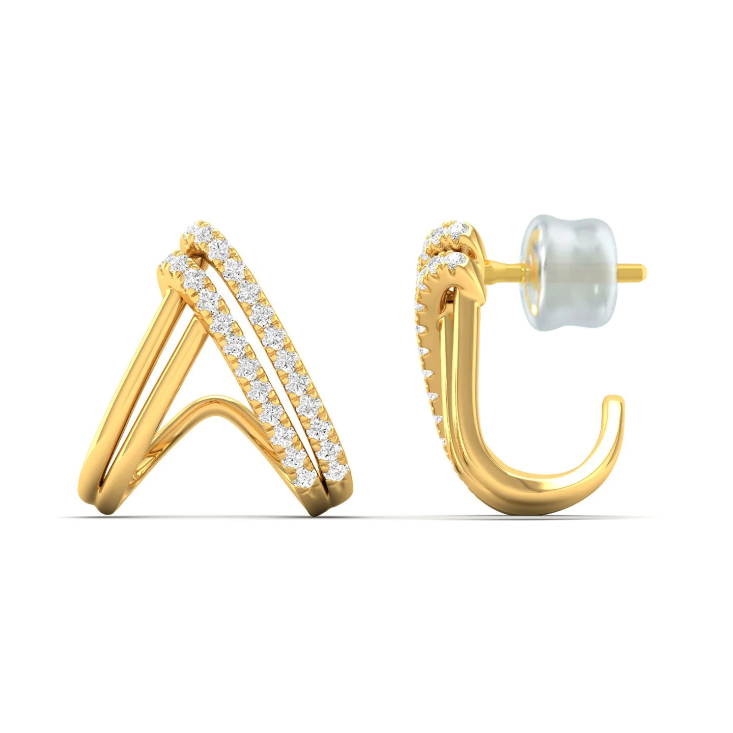 0.33Ct Diamond Fashion Stud Earrings 9k Solid Gold