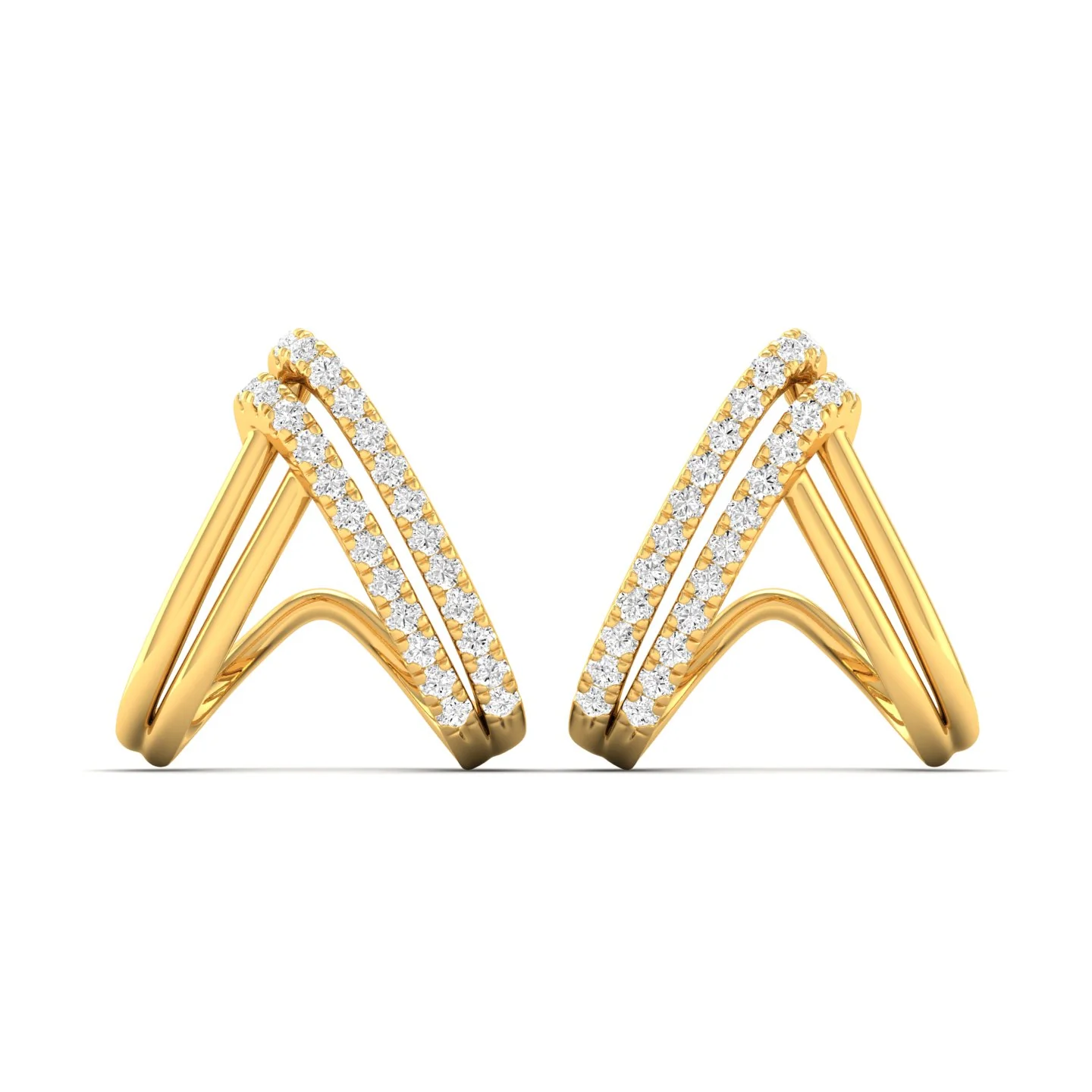 0.33Ct Diamond Fashion Stud Earrings 9k Solid Gold - Image 2