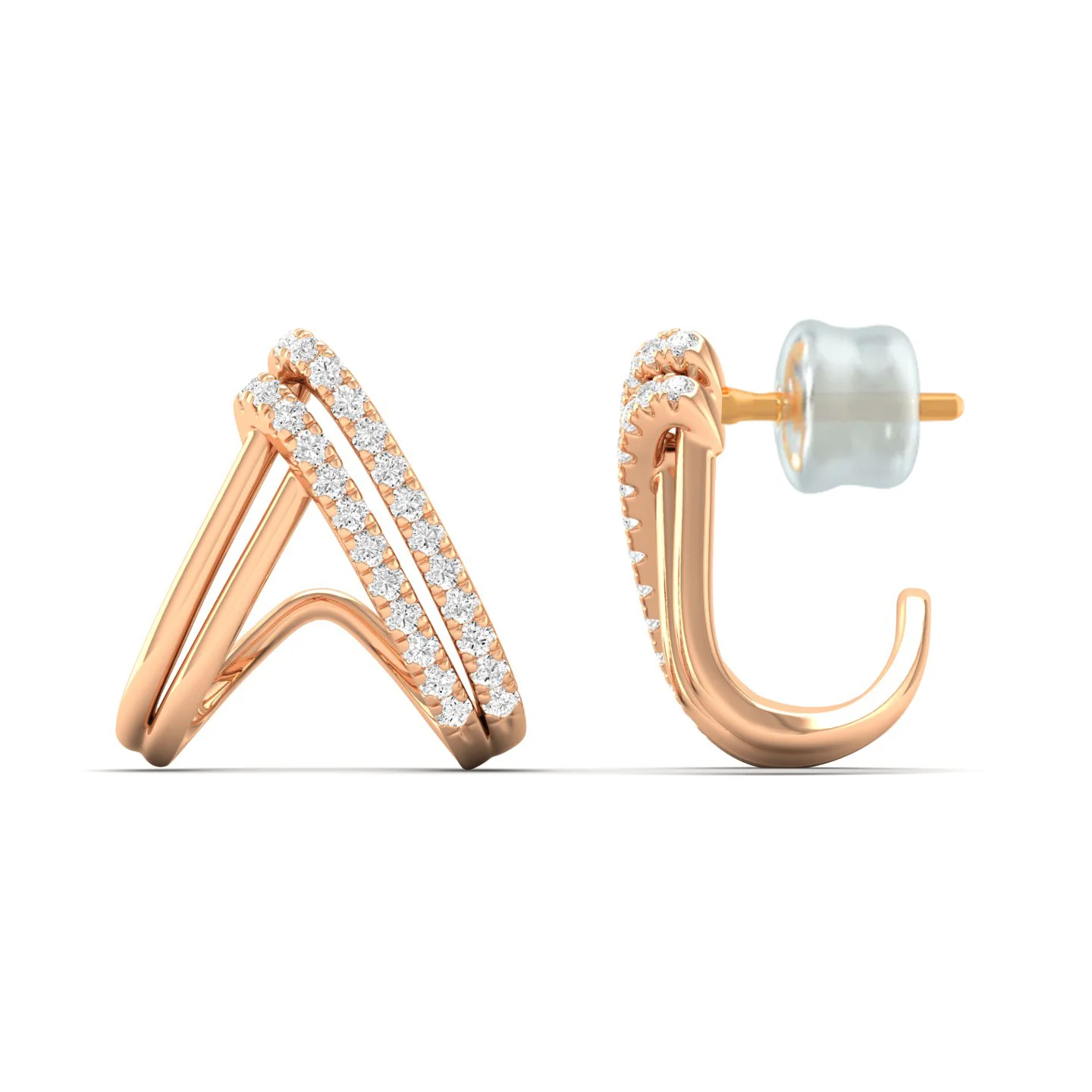 0.33Ct Diamond Fashion Stud Earrings 9k Solid Gold - Image 3