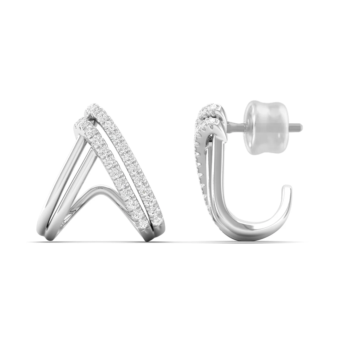 0.33Ct Diamond Fashion Stud Earrings 9k Solid Gold - Image 4
