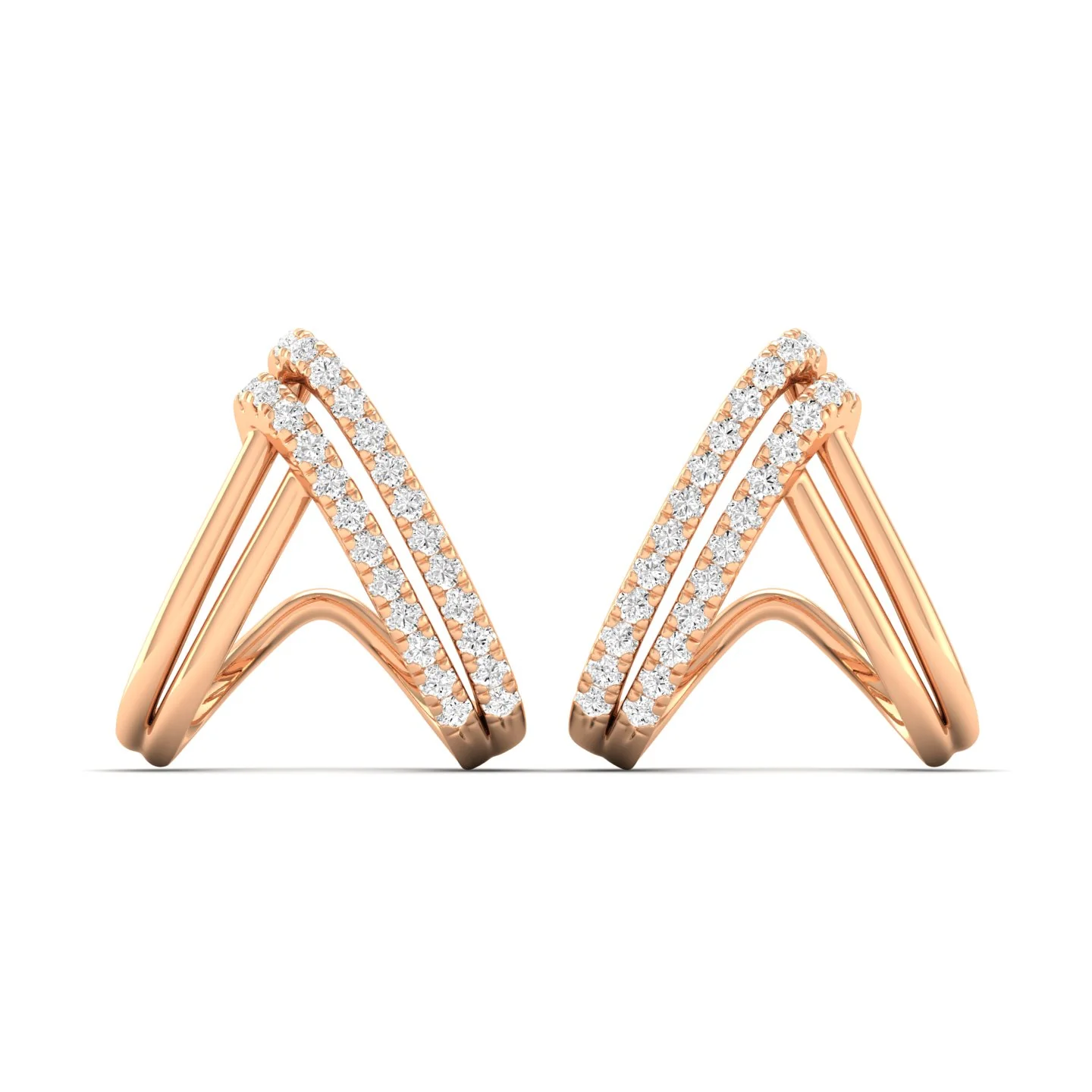 0.33Ct Diamond Fashion Stud Earrings 9k Solid Gold - Image 5