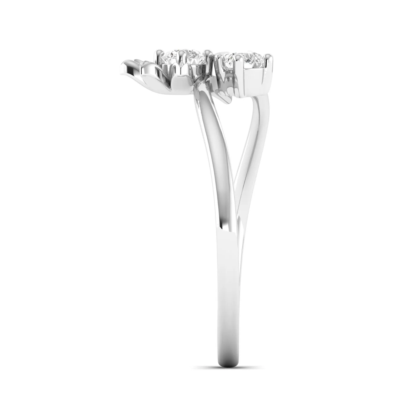 Lab Grown Diamond Two Stone Heart Flower Propose Ring Band 9k Solid Gold - Image 12