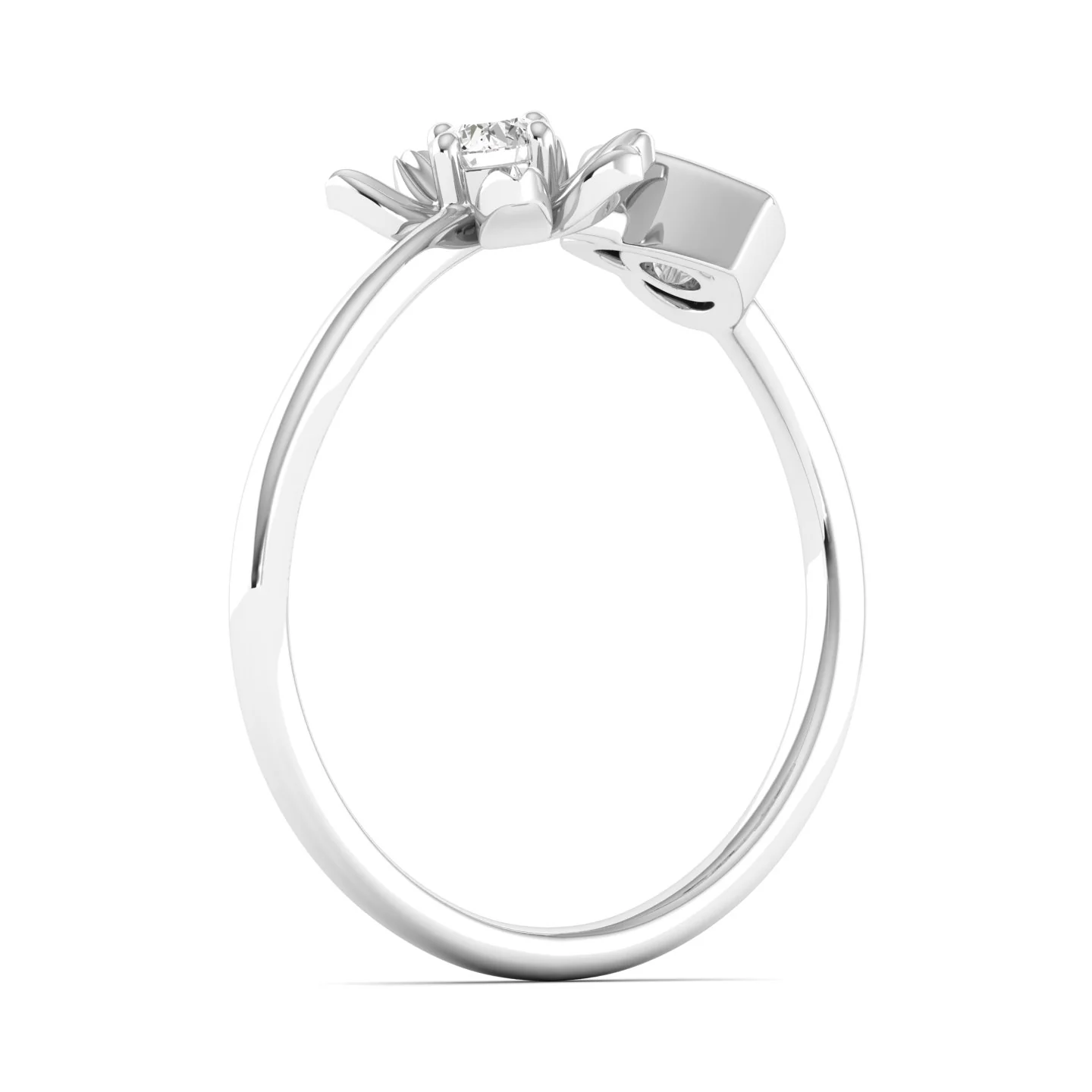 Lab Grown Diamond Two Stone Heart Flower Propose Ring Band 9k Solid Gold - Image 11