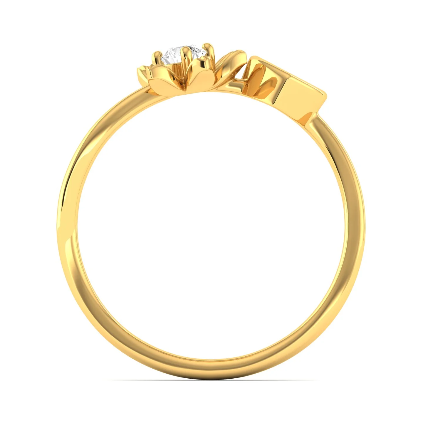 Lab Grown Diamond Two Stone Heart Flower Propose Ring Band 9k Solid Gold - Image 2