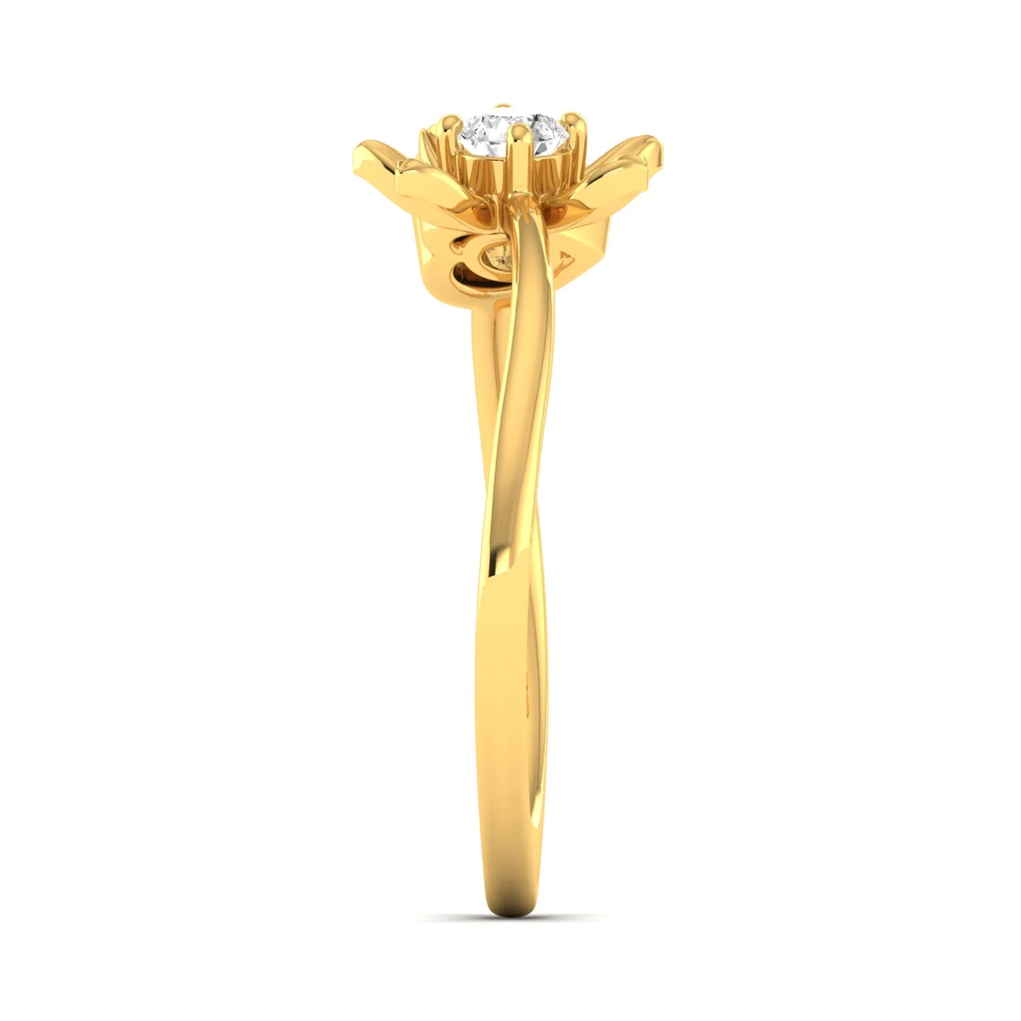Lab Grown Diamond Two Stone Heart Flower Propose Ring Band 9k Solid Gold - Image 3