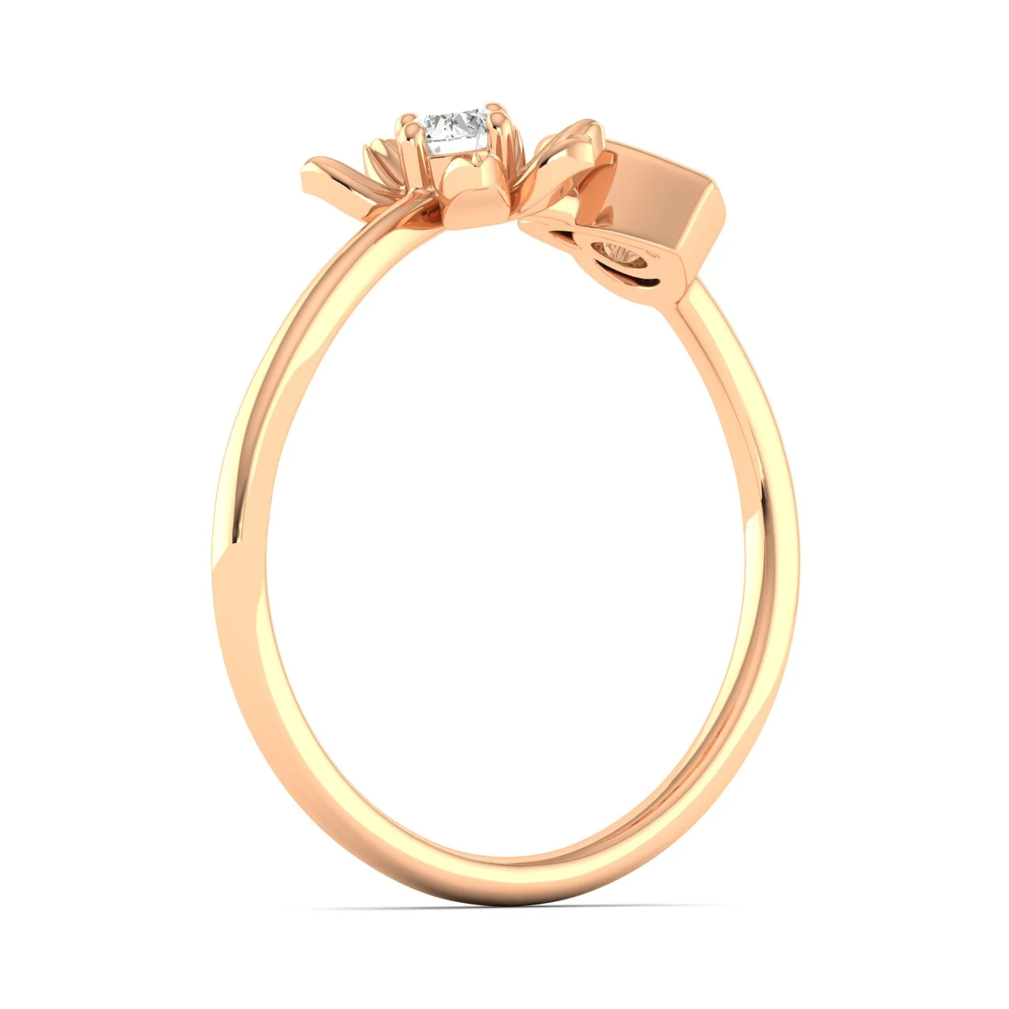 Lab Grown Diamond Two Stone Heart Flower Propose Ring Band 9k Solid Gold - Image 8