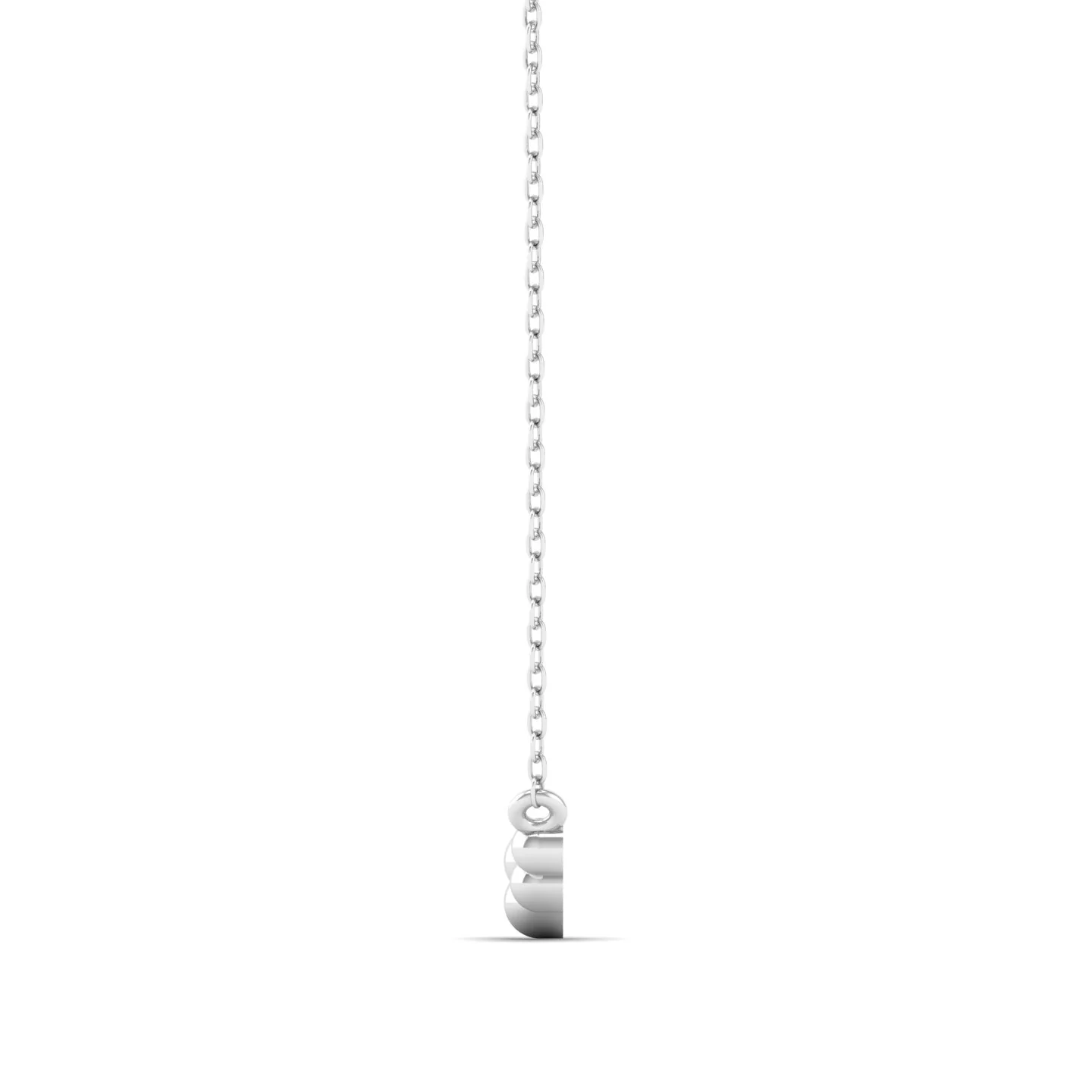 Plain Beaded Zigzag Silver Pendant with Chain - Image 5
