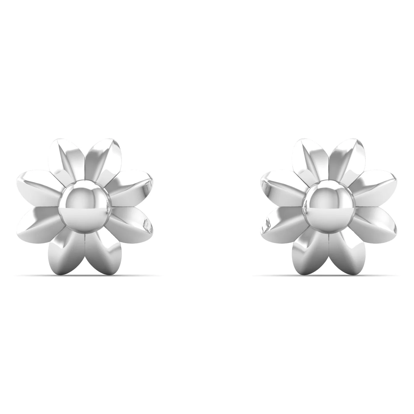 Plain Clover Silver Ear Stud - Image 3