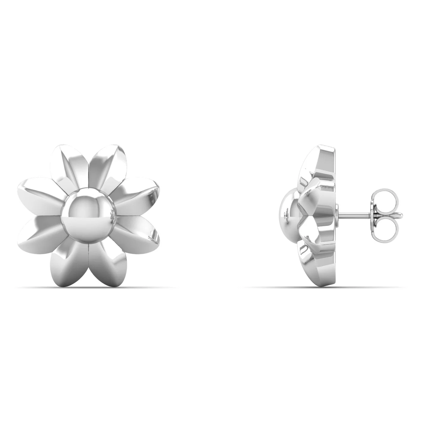 Plain Clover Silver Ear Stud - Image 4