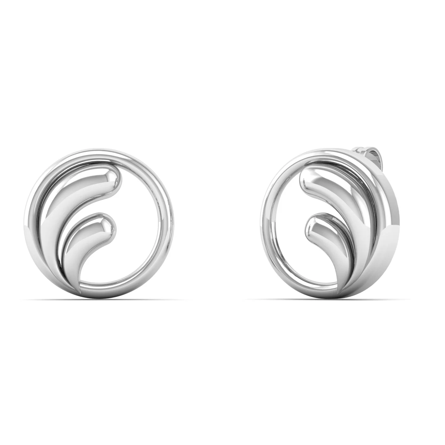 Plain Tide Silver Ear Stud - Image 3