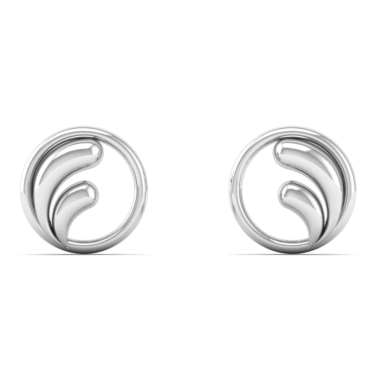 Plain Tide Silver Ear Stud - Image 4