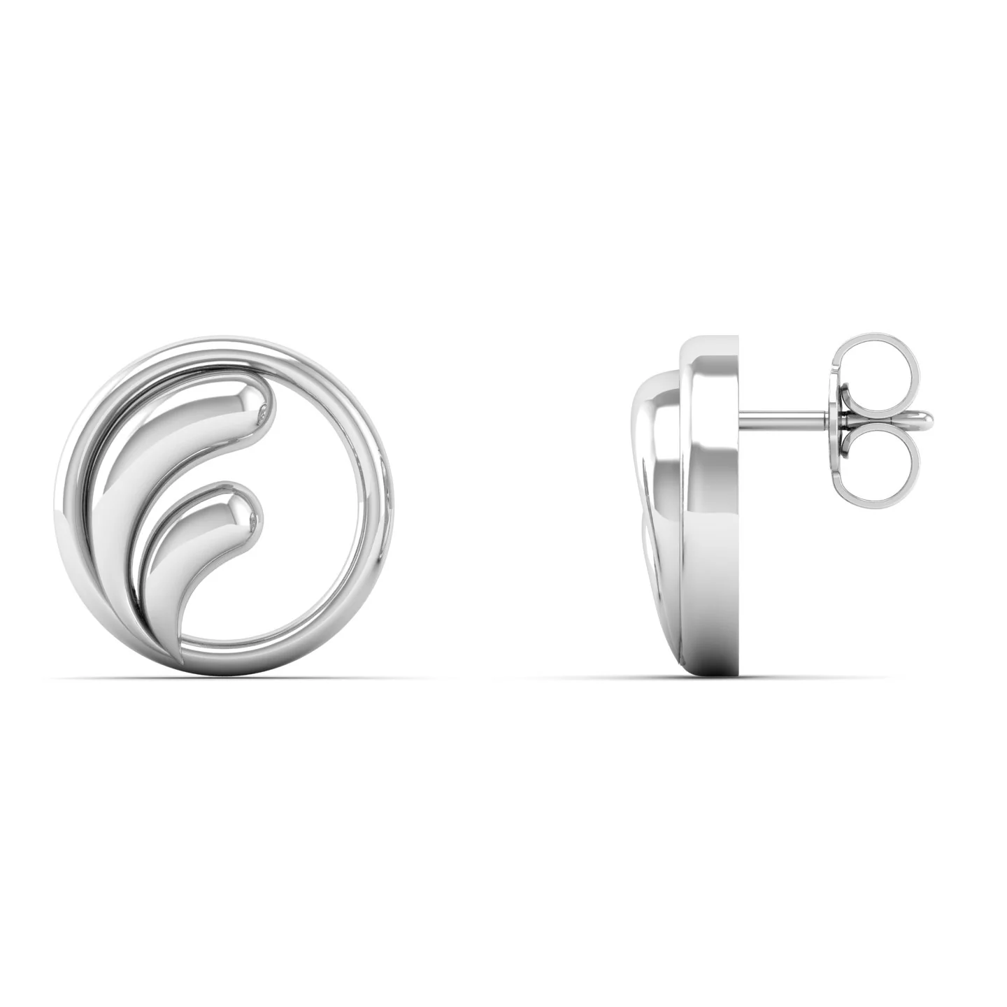 Plain Tide Silver Ear Stud - Image 5