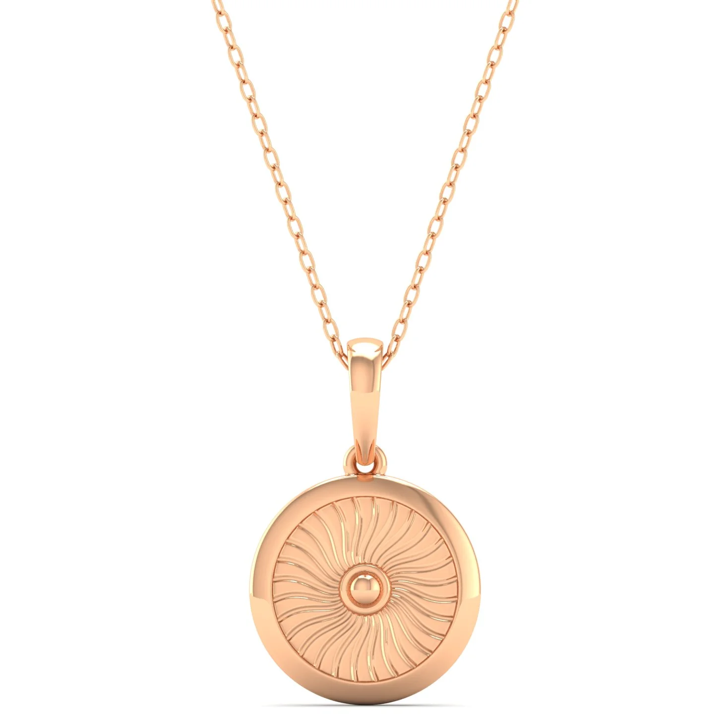 9K Solid Gold Round Fashion Pendant - Image 8
