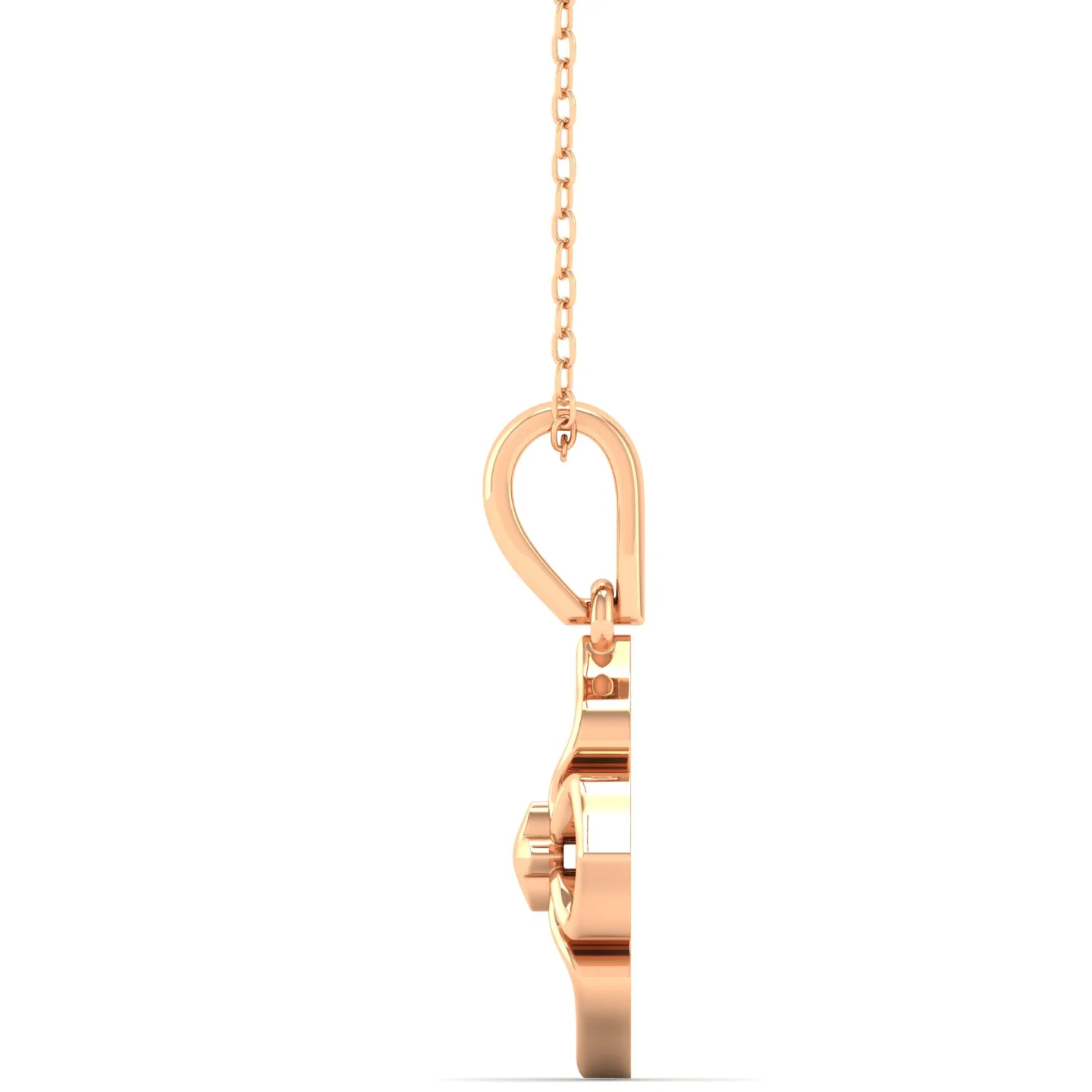 Four Petal Plain 9K Solid Gold Pendant - Image 5