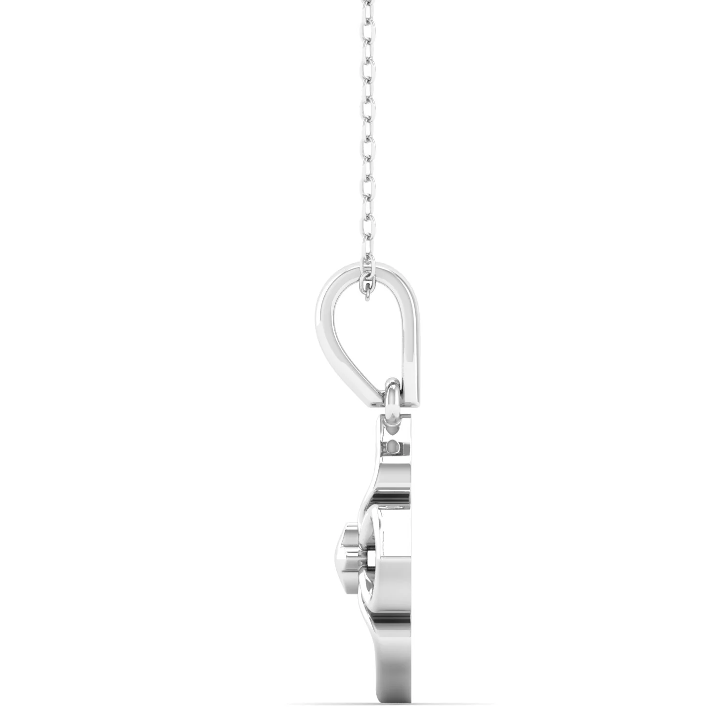 Four Petal Plain 9K Solid Gold Pendant - Image 8