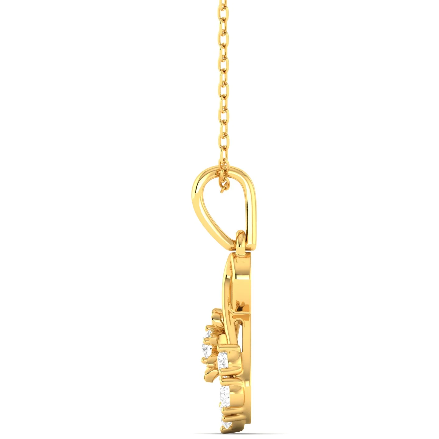 Round Cut Lab Grown Diamond Infinity Twisted Pendant 9k Solid Gold - Image 3