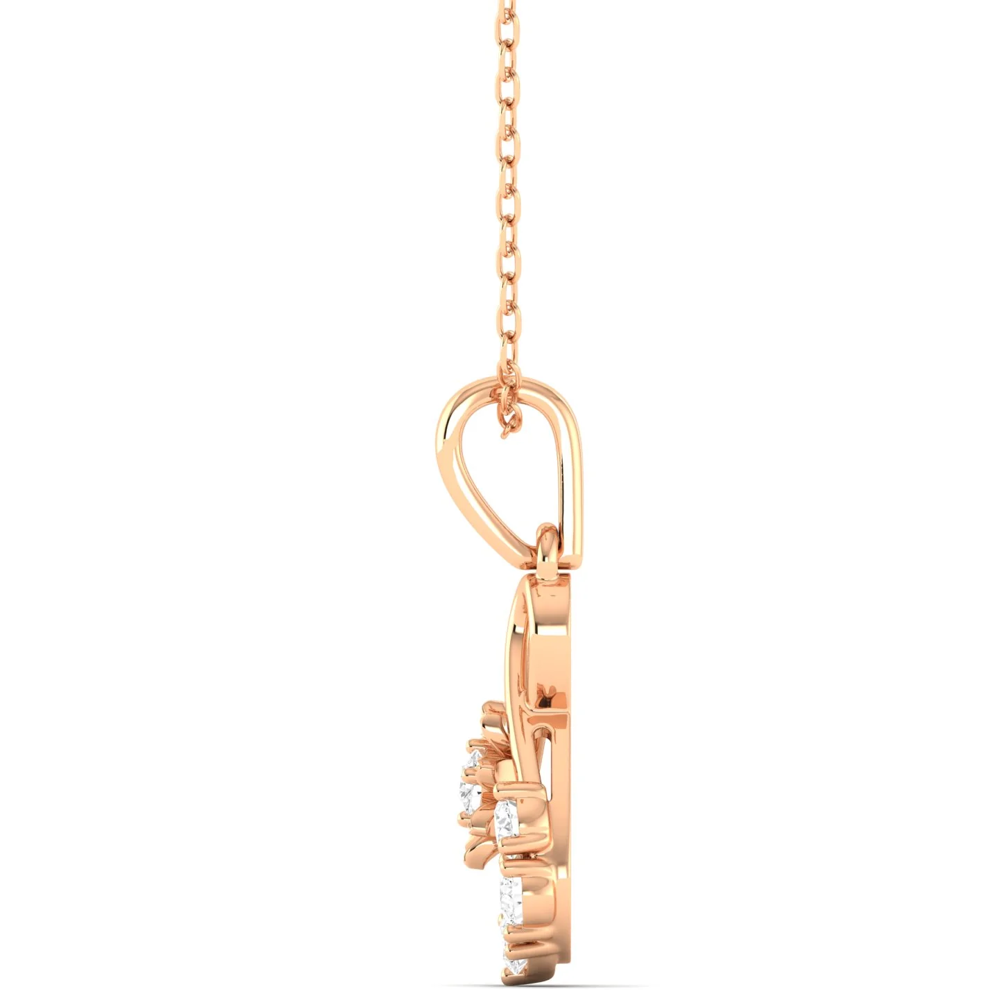 Round Cut Lab Grown Diamond Infinity Twisted Pendant 9k Solid Gold - Image 5