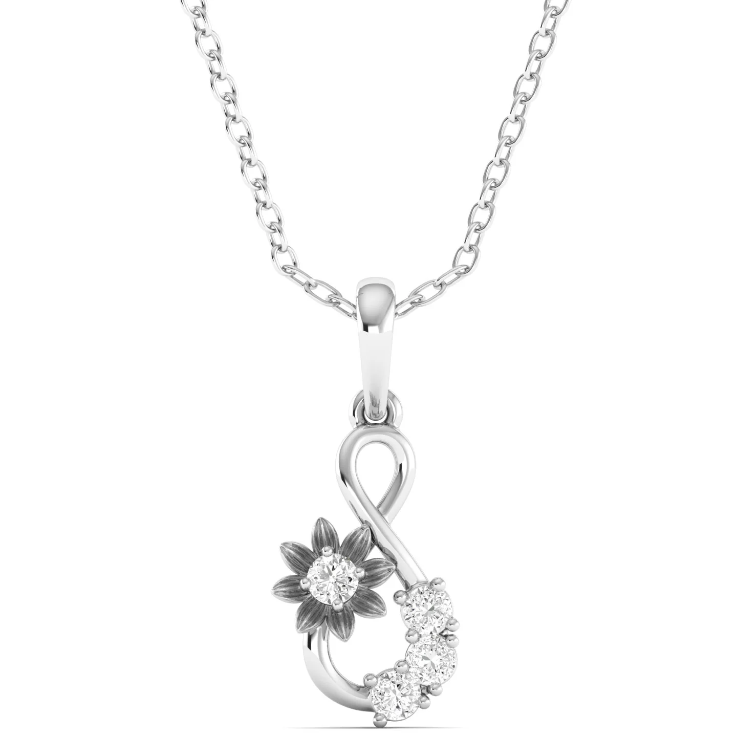 Round Cut Lab Grown Diamond Infinity Twisted Pendant 9k Solid Gold - Image 8