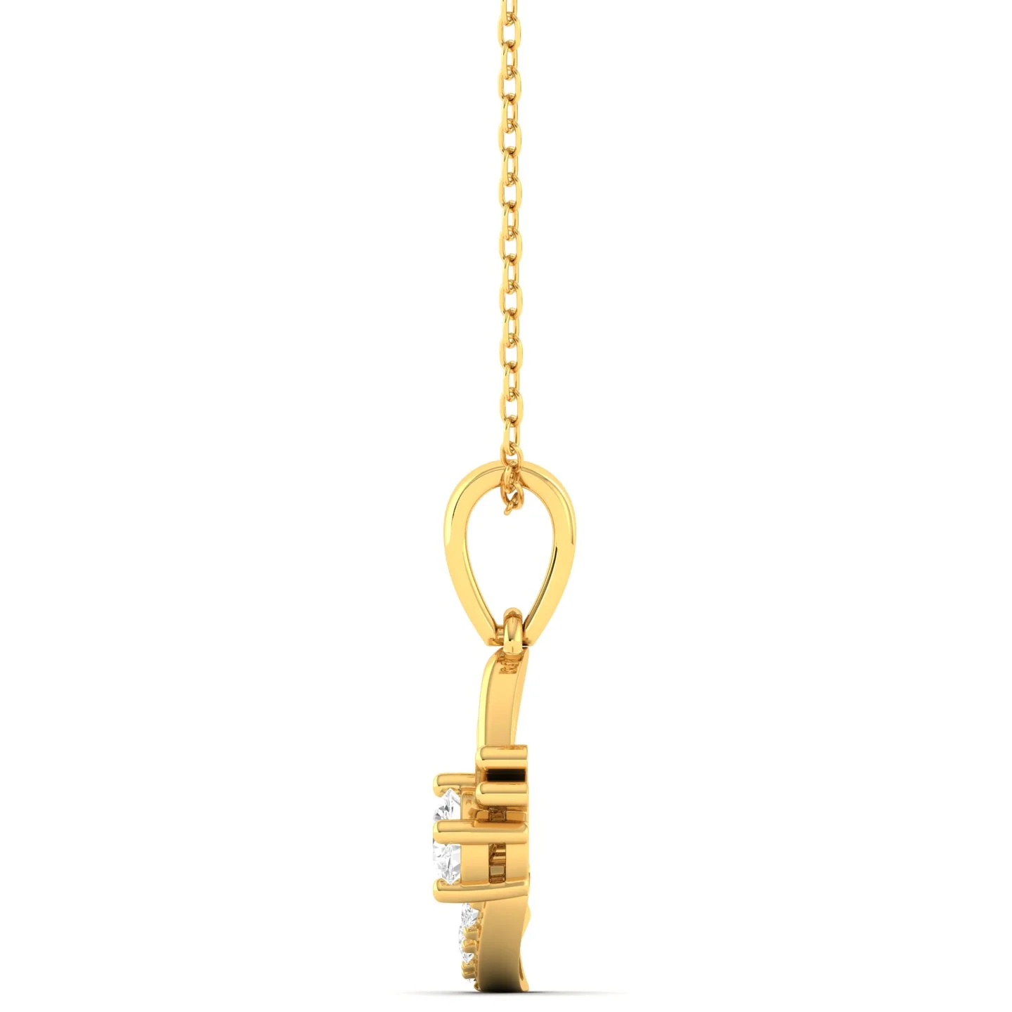 Round Lab Grown Diamond Butterfly Pendant 9k Solid Gold - Image 3