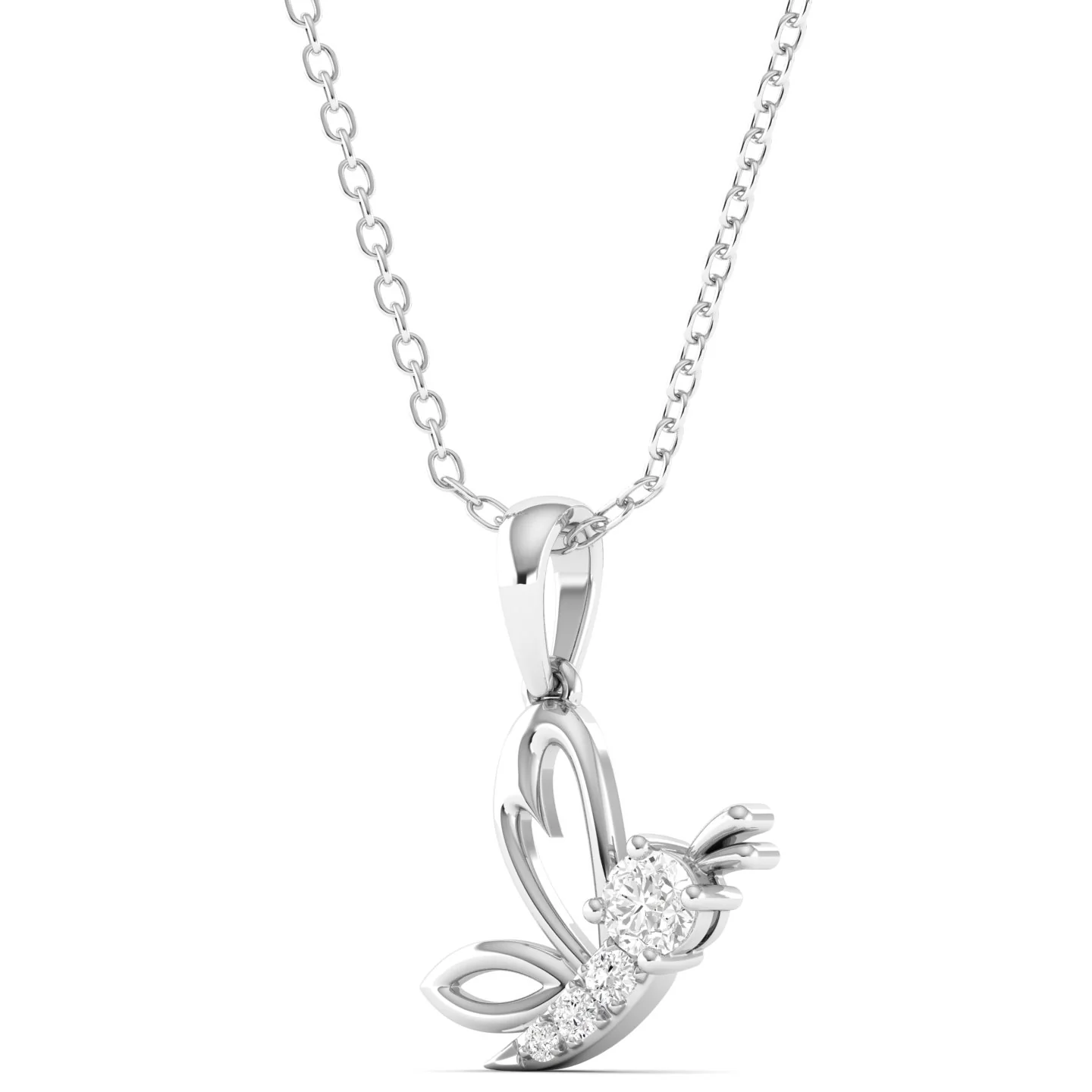 Round Lab Grown Diamond Butterfly Pendant 9k Solid Gold - Image 8