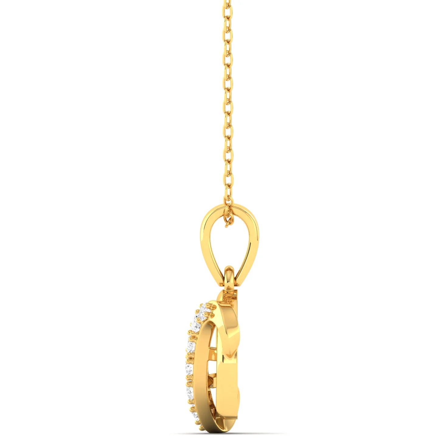 Round Lab Grown Diamond Infinity Heart Pendant 9k Solid Gold - Image 3