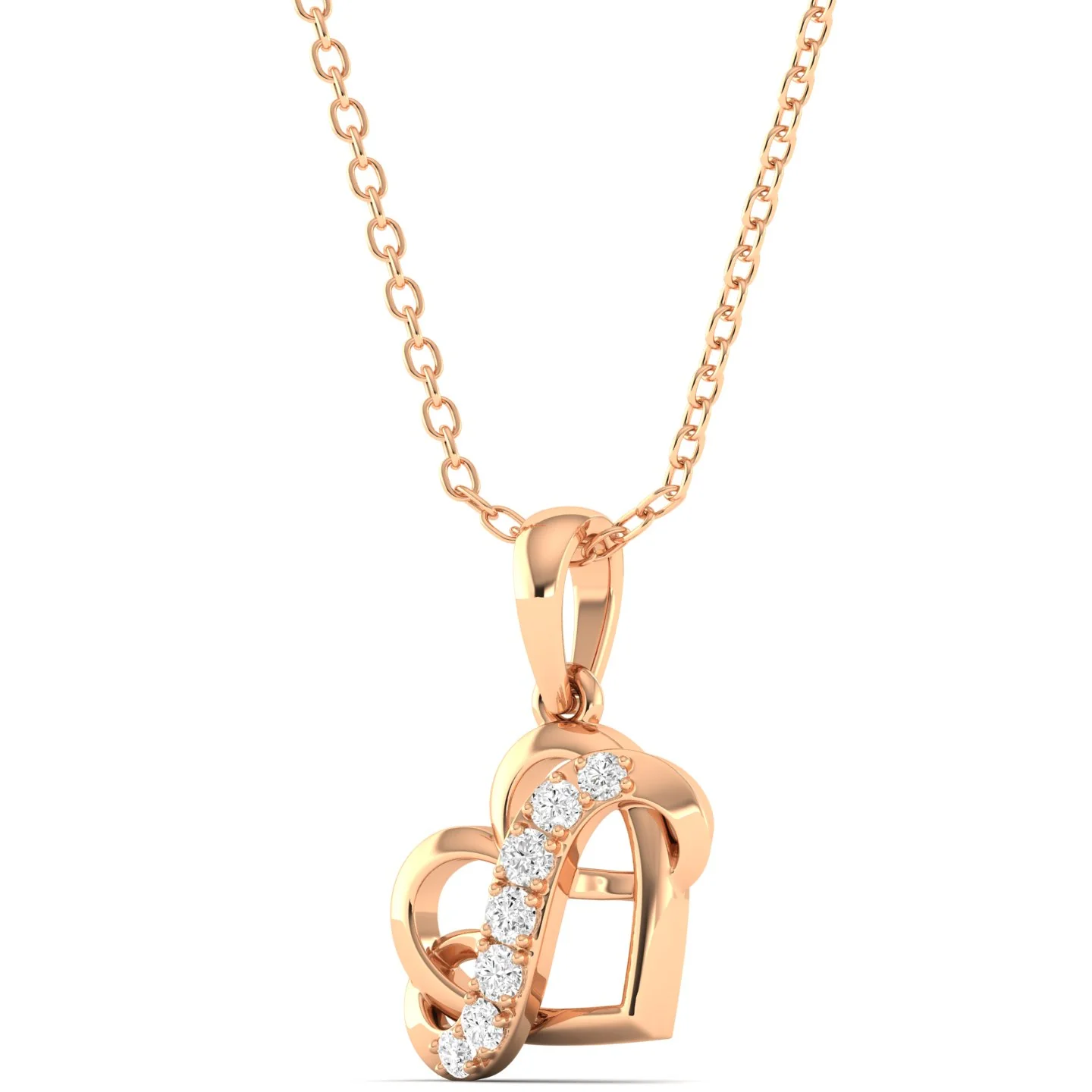Round Lab Grown Diamond Infinity Heart Pendant 9k Solid Gold - Image 6