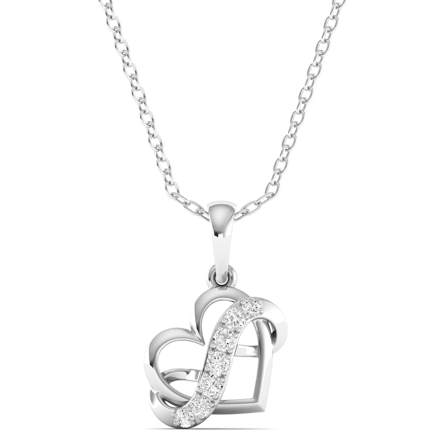 Round Lab Grown Diamond Infinity Heart Pendant 9k Solid Gold - Image 7