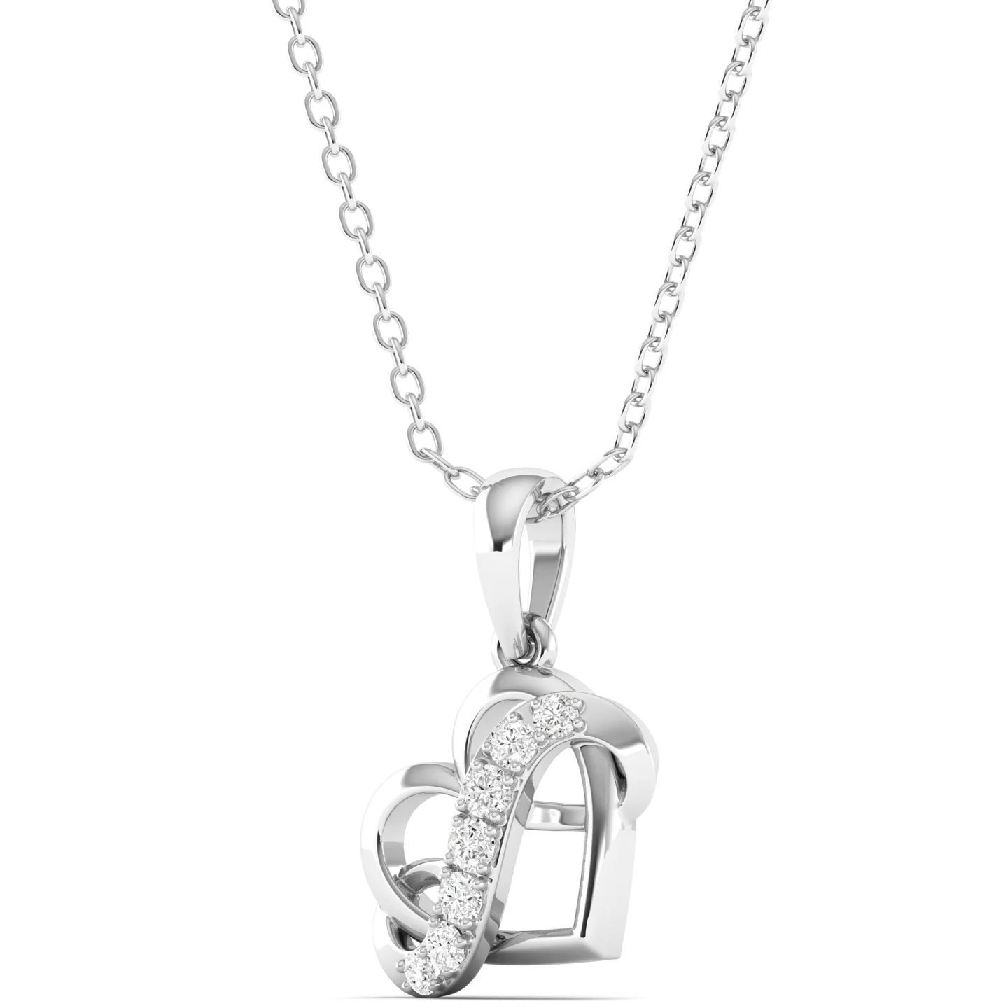 Round Lab Grown Diamond Infinity Heart Pendant 9k Solid Gold - Image 9