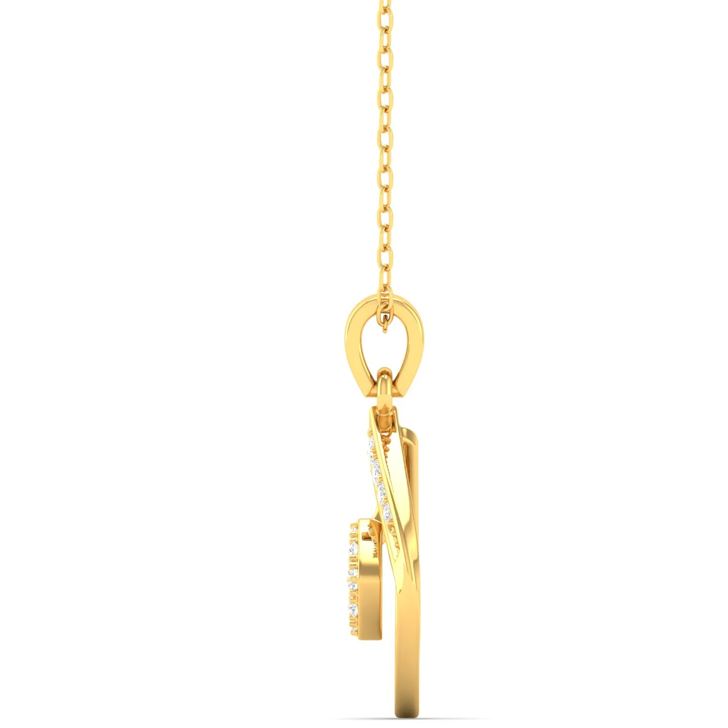 0.10Ct Round Diamond Pendant 9k Solid Gold - Image 3