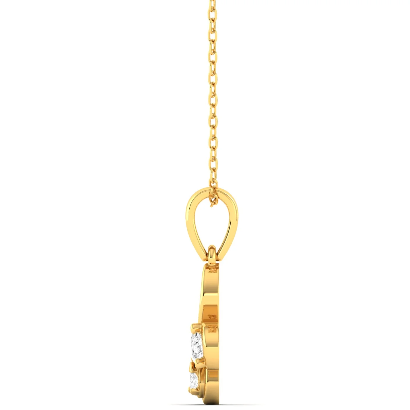 Lab Grown Diamond Butterfly Pendant 9k Solid Gold - Image 3