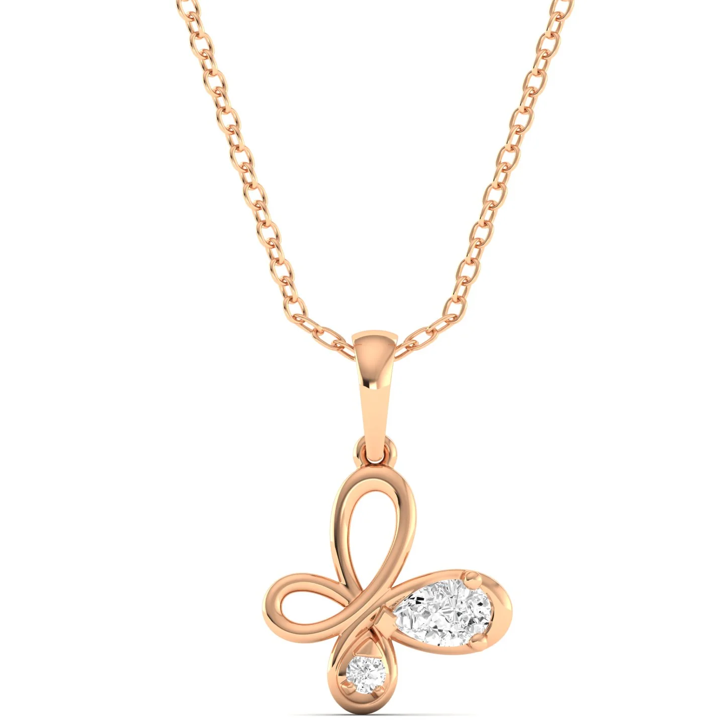 Lab Grown Diamond Butterfly Pendant 9k Solid Gold - Image 4